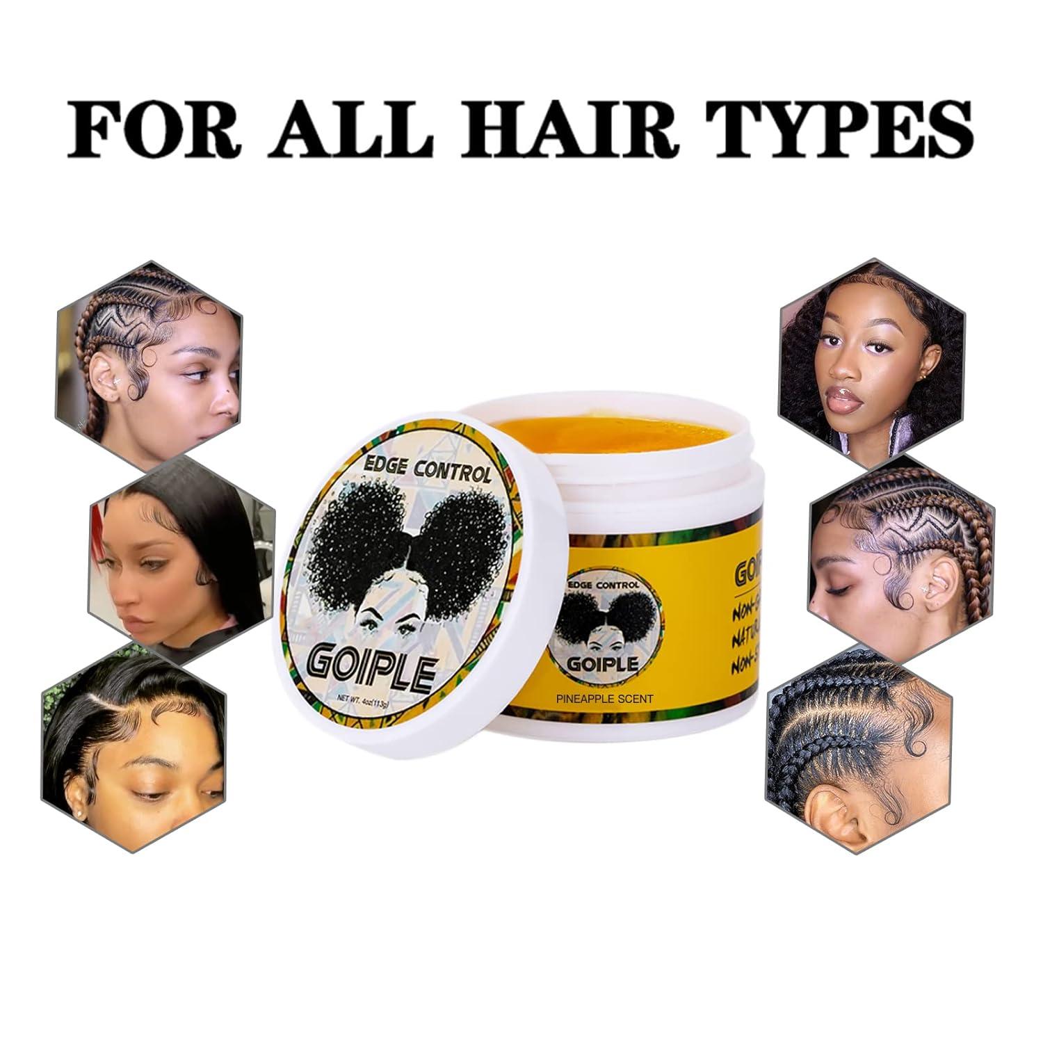 image825 OZ Edge Control Wax for Women Nongreasy Edge Smoother for Back Hair Extreme Hold Pack Waterbased Gel for All Hair Types No Flaking Extra Hold Pineapple4 Ounce