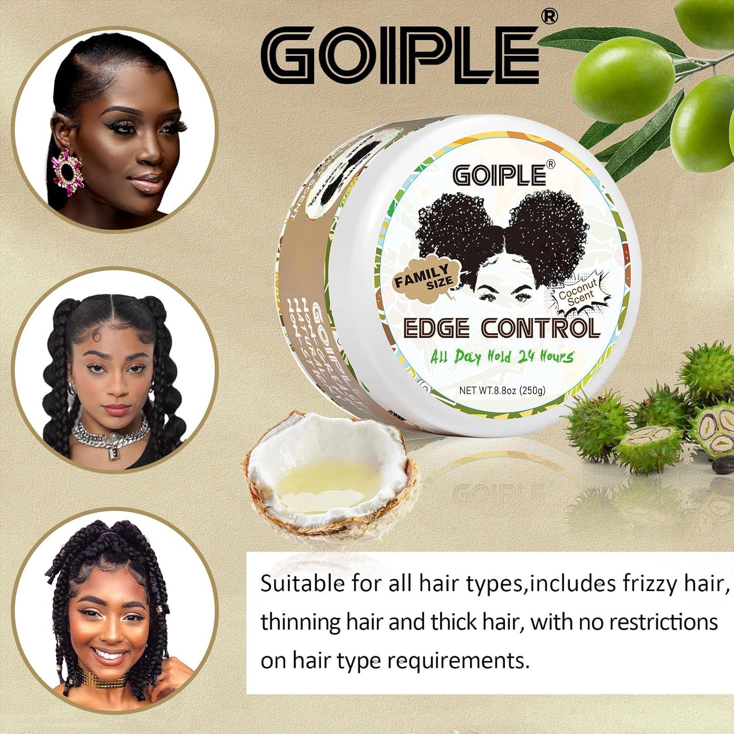 image825 OZ Edge Control Wax for Women Strong Hold Nongreasy Edge Smoother Edge Control for Back Hair Extreme Hold Pack Hair Gel for All Hair Types No Flaking Extra Hold Waterbased Edge Stay Gel Set88oz coconut scent