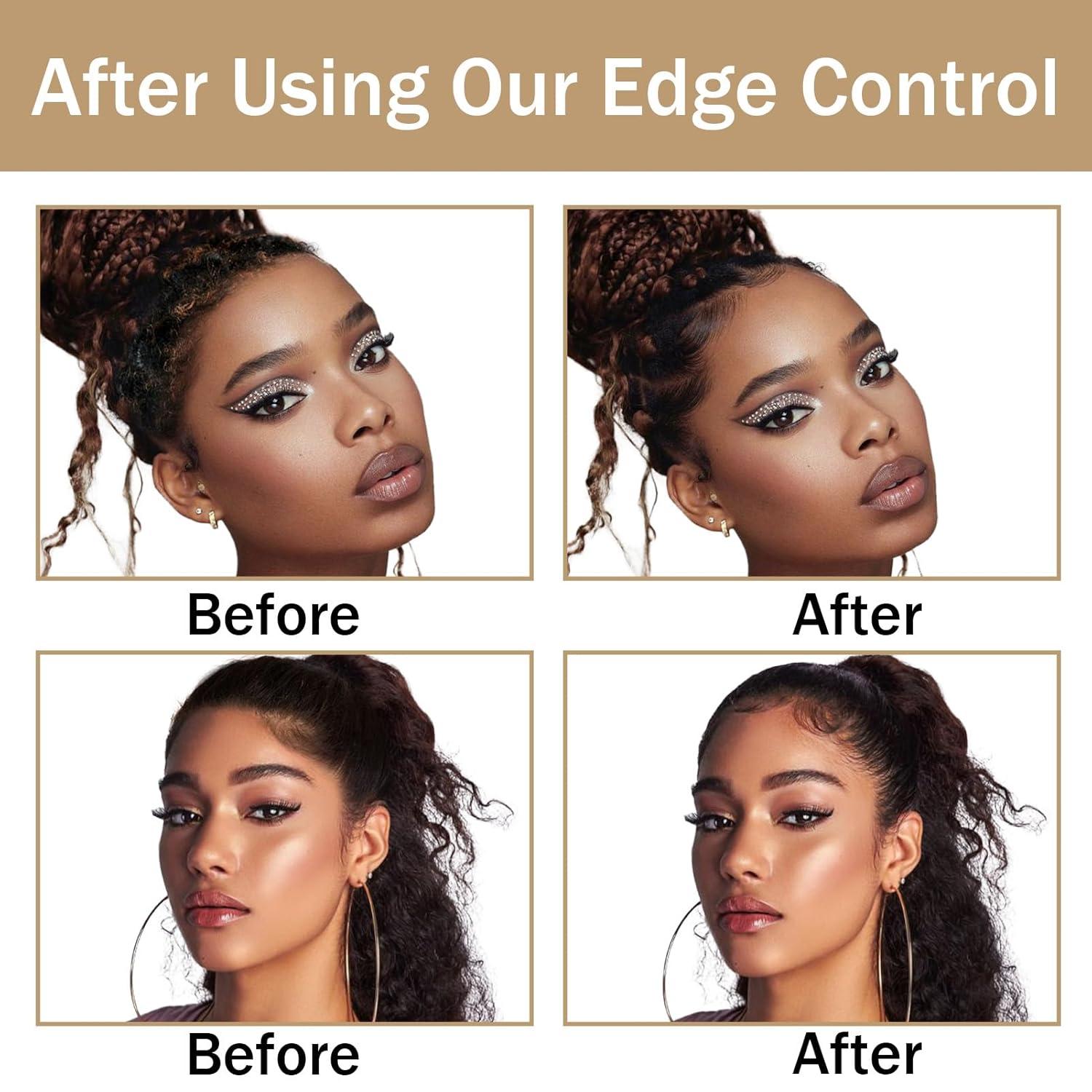 image825 OZ Edge Control Wax for Women Strong Hold Nongreasy Edge Smoother Edge Control for Back Hair Extreme Hold Pack Hair Gel for All Hair Types No Flaking Extra Hold Waterbased Edge Stay Gel Set88oz coconut scent