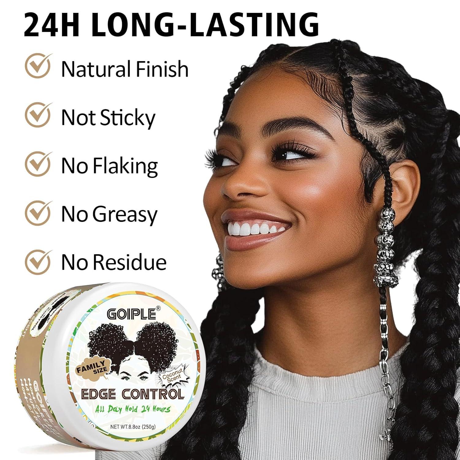 image825 OZ Edge Control Wax for Women Strong Hold Nongreasy Edge Smoother Edge Control for Back Hair Extreme Hold Pack Hair Gel for All Hair Types No Flaking Extra Hold Waterbased Edge Stay Gel Set88oz coconut scent