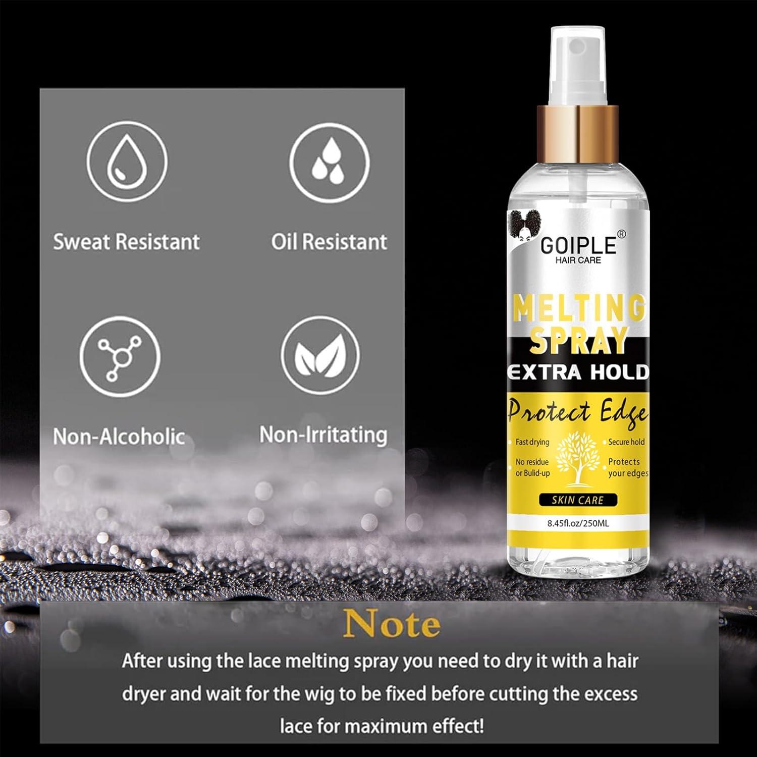 image845 fl oz Lace Melting and Holding Spray GlueLess Hair Adhesive for Wigs Lace Bond Adhesive Spray Wig Spray for Closure Wigs Closure Front Extensions Strong Natural Finishing Hold with Control