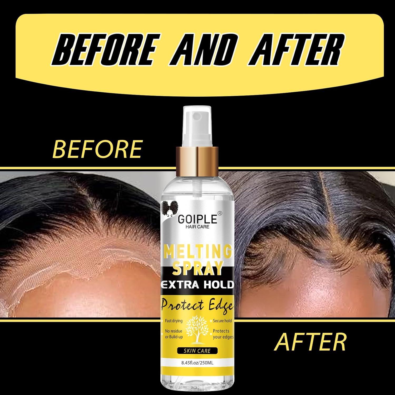 image845 fl oz Lace Melting and Holding Spray GlueLess Hair Adhesive for Wigs Lace Bond Adhesive Spray Wig Spray for Closure Wigs Closure Front Extensions Strong Natural Finishing Hold with Control