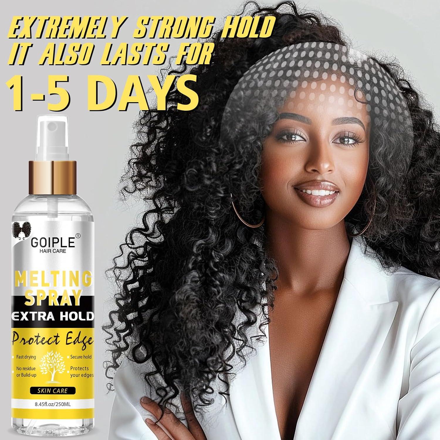 image845 fl oz Lace Melting and Holding Spray GlueLess Hair Adhesive for Wigs Lace Bond Adhesive Spray Wig Spray for Closure Wigs Closure Front Extensions Strong Natural Finishing Hold with Control