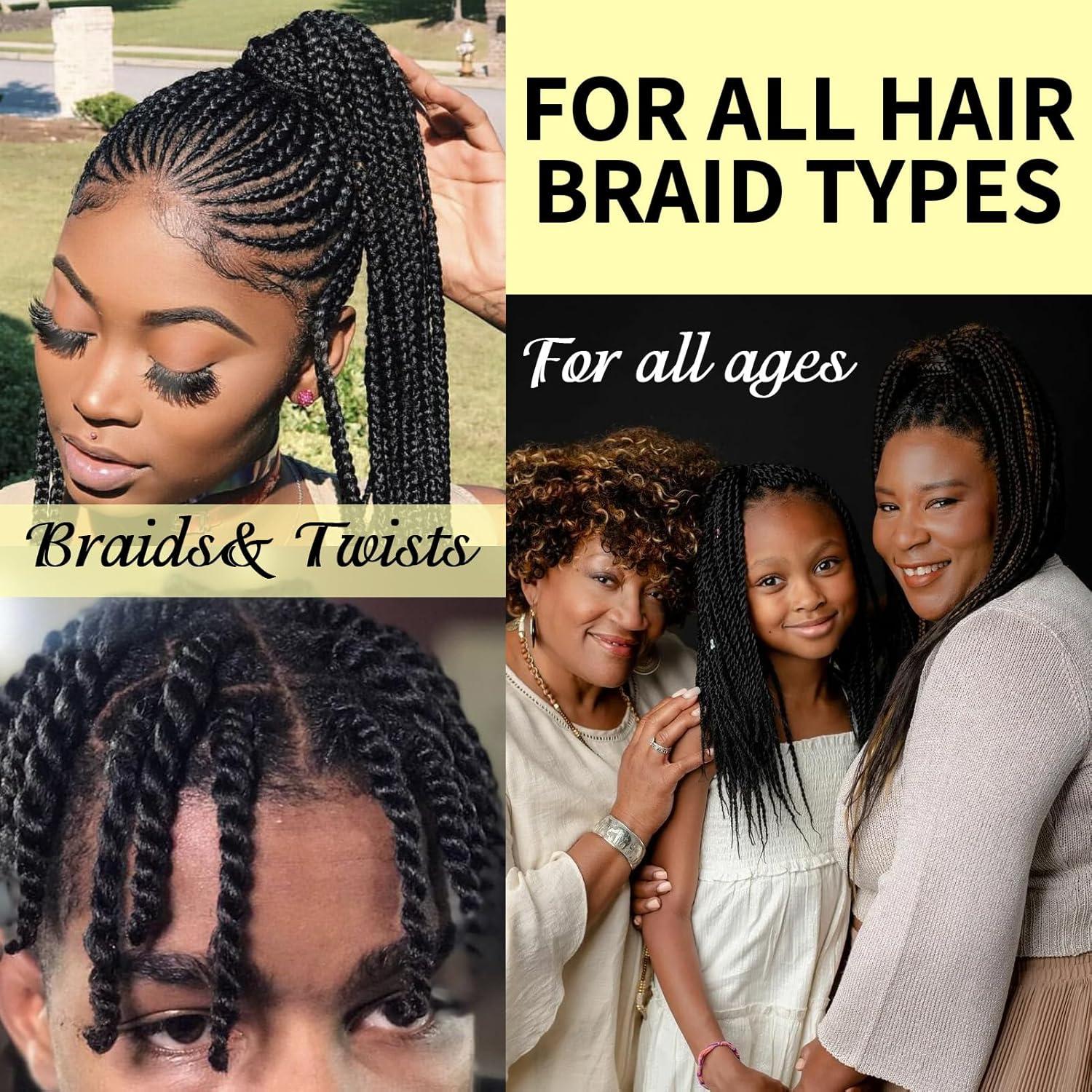 imageBraid Foam Control Mousse Hair Braiding Mousse for Twist Locs Braids Lightweight Braid Spray Rose Mint for Dreads Dreadlocks Locks Spray Rose Water for Itchy Scalp 2PCS