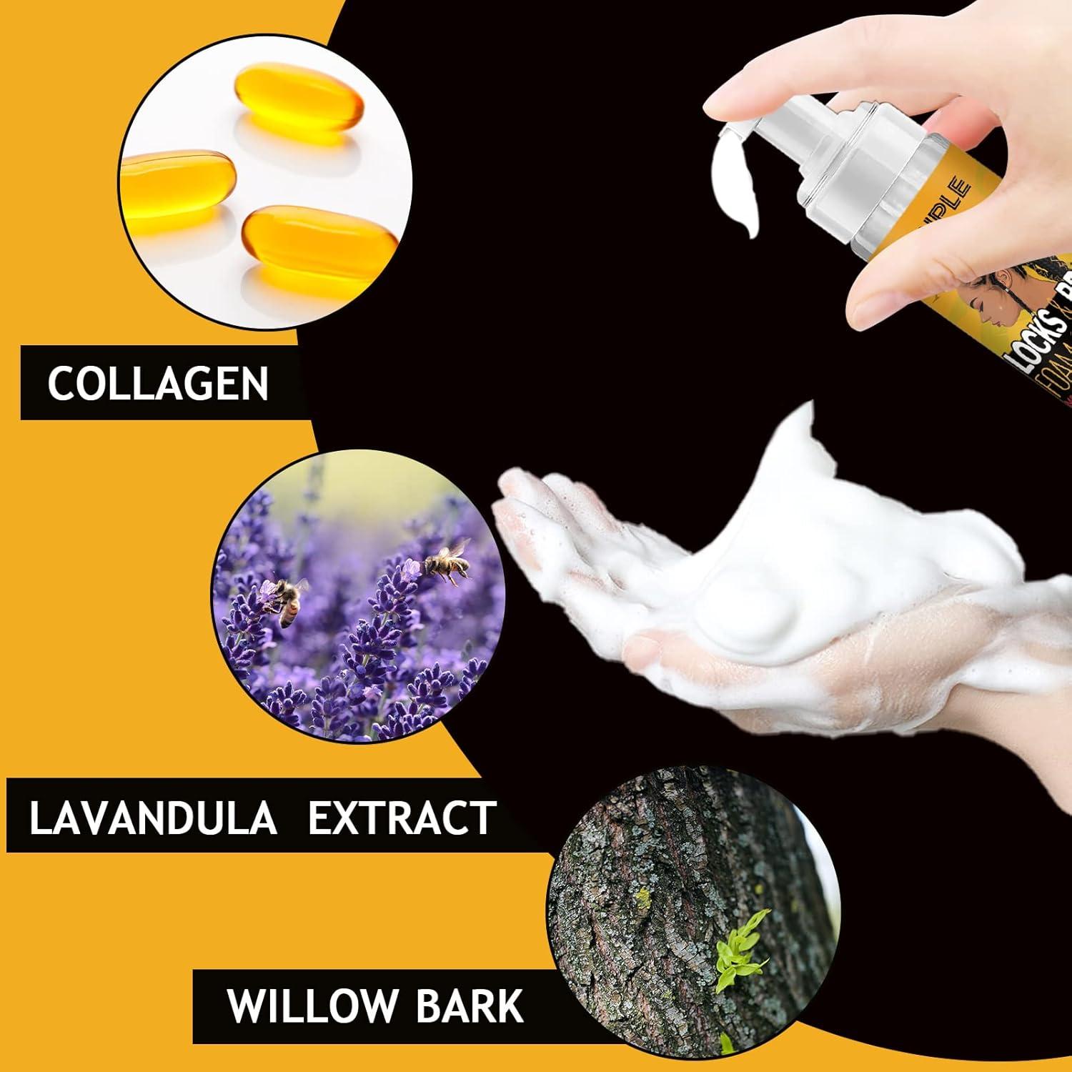 imageBraid Foam Control Mousse for Braids Twist Locs No Flake Extra Hold High Shine Moisturizes Lightweight Smooth Easy to Apply 4pcsmix fruit8fl oz