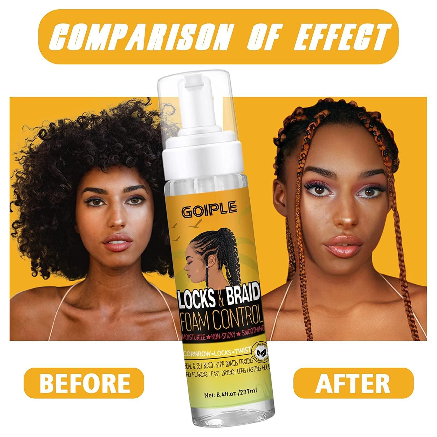 imageBraid Foam Control Mousse for Braids Twist Locs No Flake Extra Hold High Shine Moisturizes Lightweight Smooth Easy to Apply 4pcsmix fruit8fl oz