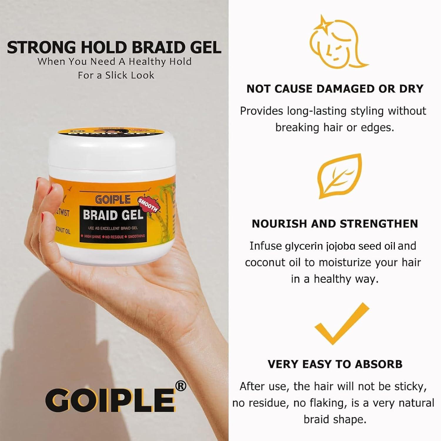 imageBraid ampamp Loc Gel Good for Twist Locs Braids Edge No Flake Extra Hold High Shine Braiding Gel ampamp Edge Control Long Lasting for Locks Cornrows Smooths ampamp Tames Frizz 88oz Tea Treebraid gel16oz