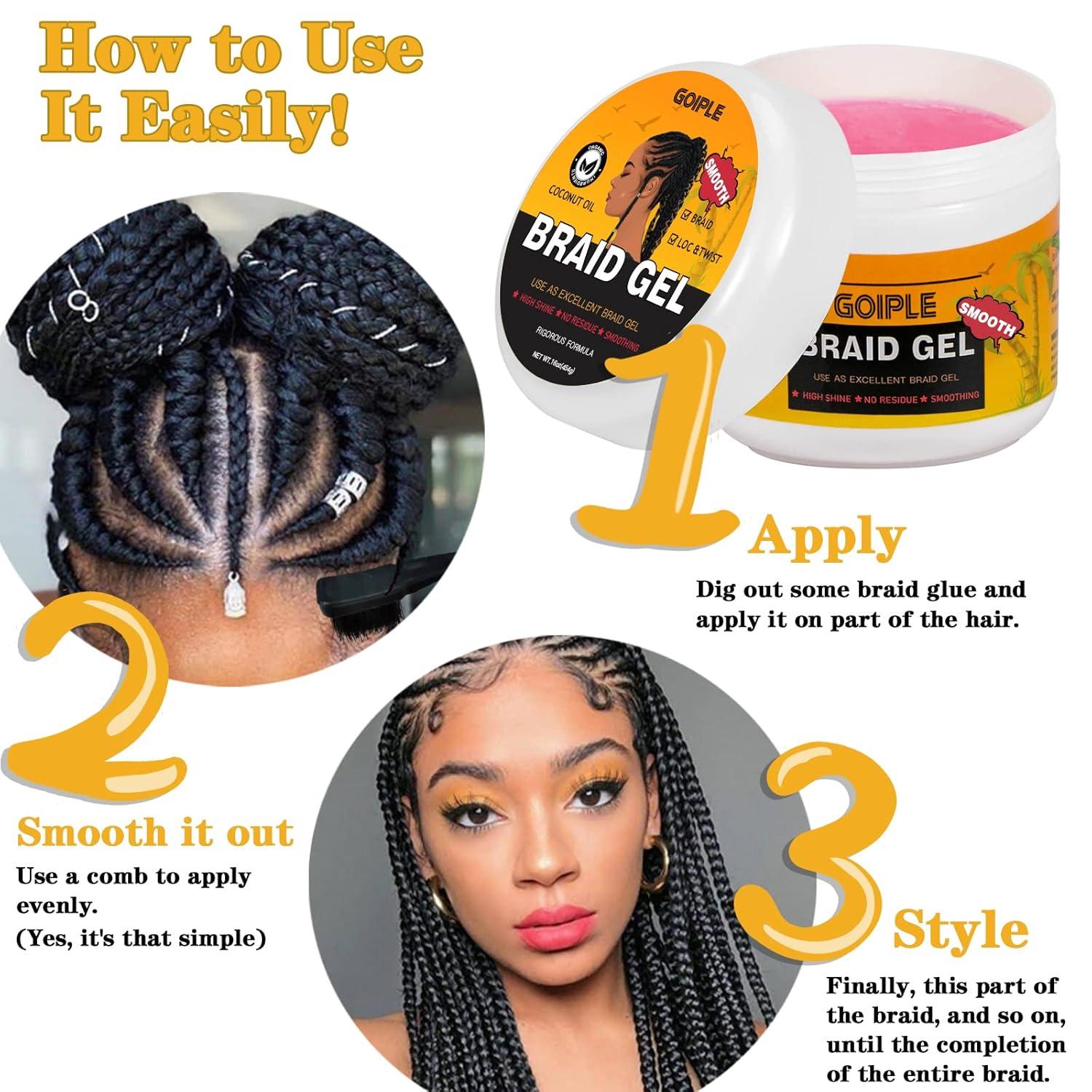 imageBraid ampamp Loc Gel Good for Twist Locs Braids Edge No Flake Extra Hold High Shine Braiding Gel ampamp Edge Control Long Lasting for Locks Cornrows Smooths ampamp Tames Frizz 88oz Tea Treebraid gel16oz