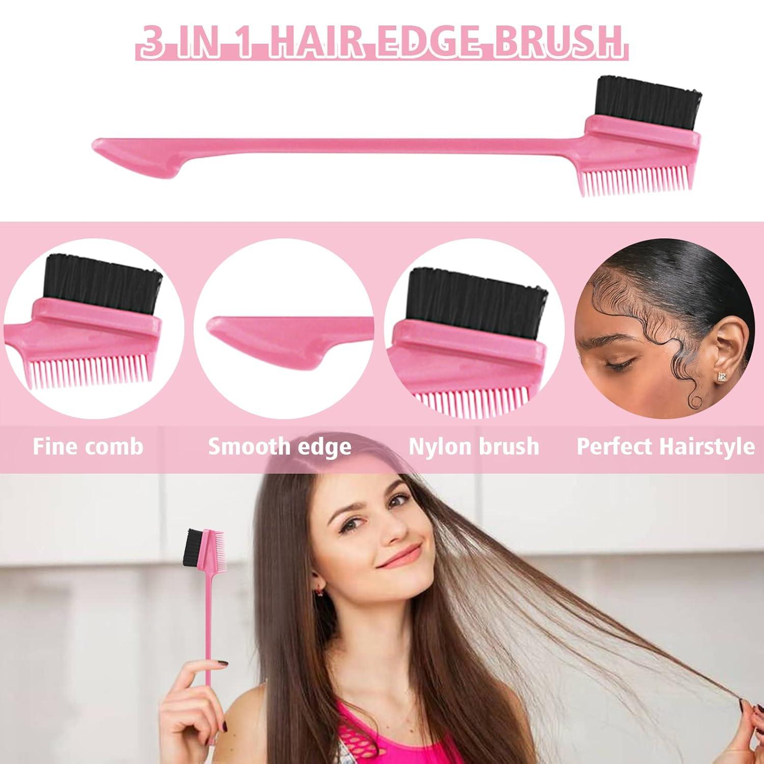imageCurly Hair Boar Bristle Curl Defining Brush for Curl Wave Straight Hair Unique Trident Handle Design Defineing Brush for Wet Dry Hairs Styling Massage Hairbrush Hairs Pick Comb Edge Comb Pinkpurple