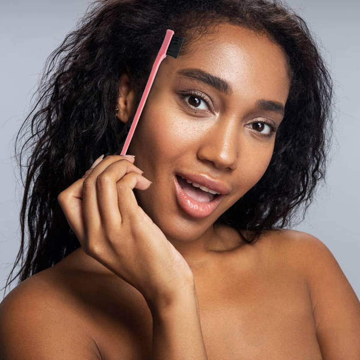 imageCurly Hair Boar Bristle Curl Defining Brush for Curl Wave Straight Hair Unique Trident Handle Design Defineing Brush for Wet Dry Hairs Styling Massage Hairbrush Hairs Pick Comb Edge Comb Pinkpurple