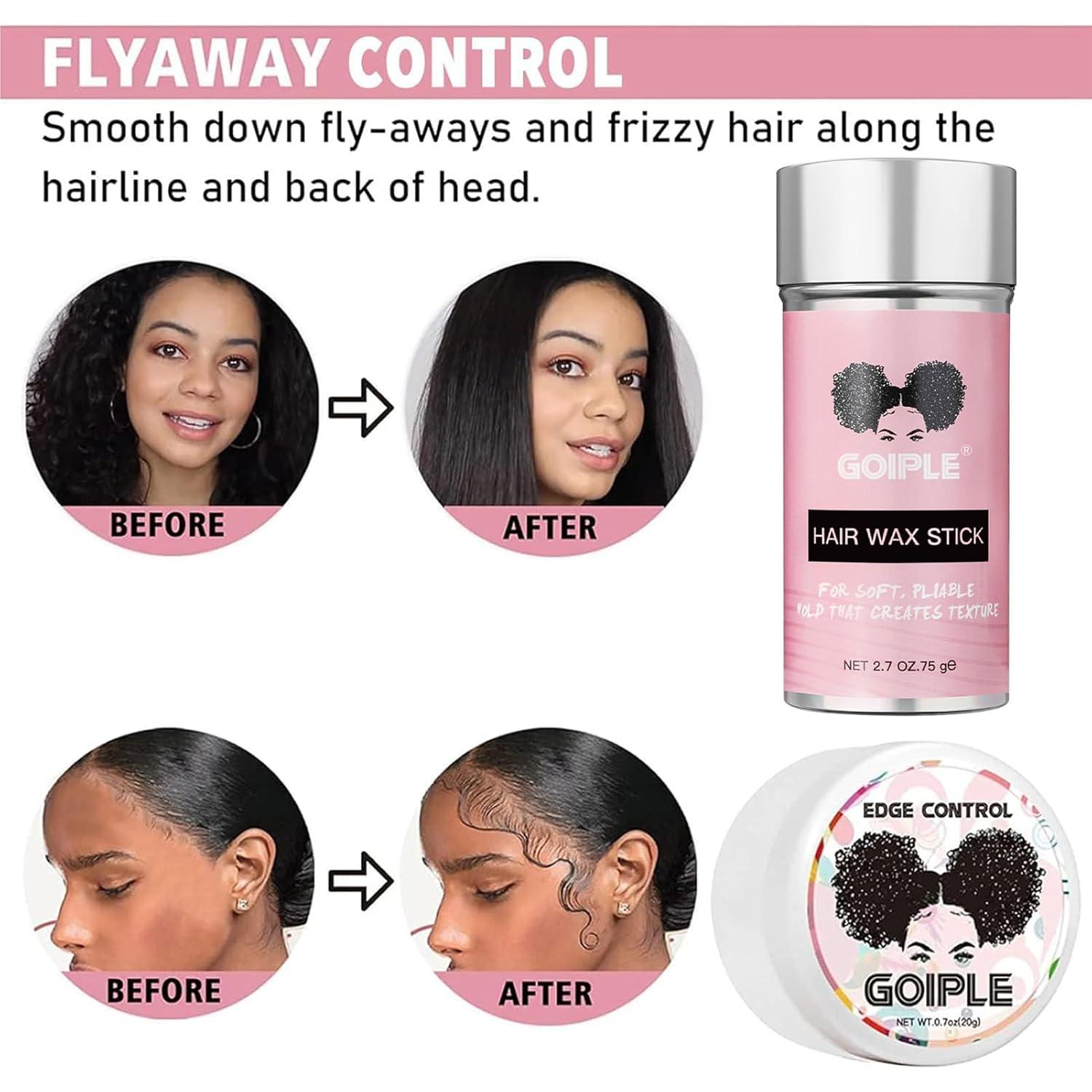 imageGoiple 3PCS Elastic Bands for Wig Edges Adjustable Wig Band for Edges Wig Install Accessories with Pink set9pcs Hair Wax Stick Set