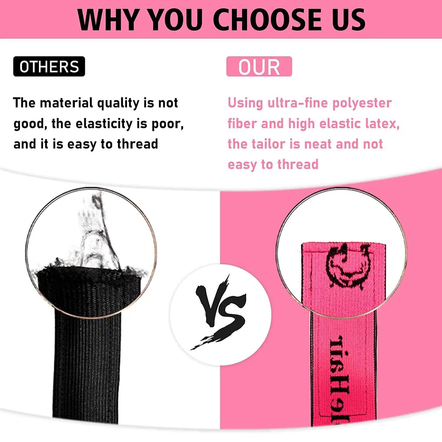 imageGoiple 3PCS Elastic Bands for Wig Edges Adjustable Wig Band for Edges Wig Install Accessories with Pink set9pcs Hair Wax Stick Set