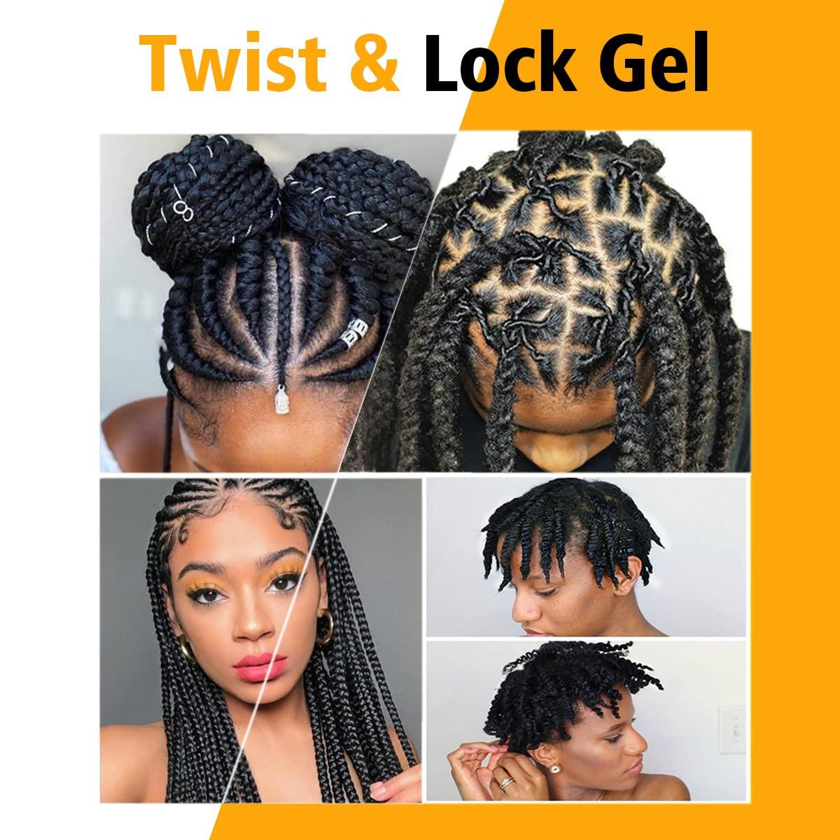 imageGoiple Strong Hold Braid Gel Good for Twist Locs Braids Edge No Flake Extra Hold High Shine Braiding Gel ampamp Edge Control 88oz with Hair CombsBraid Gel Brush Set