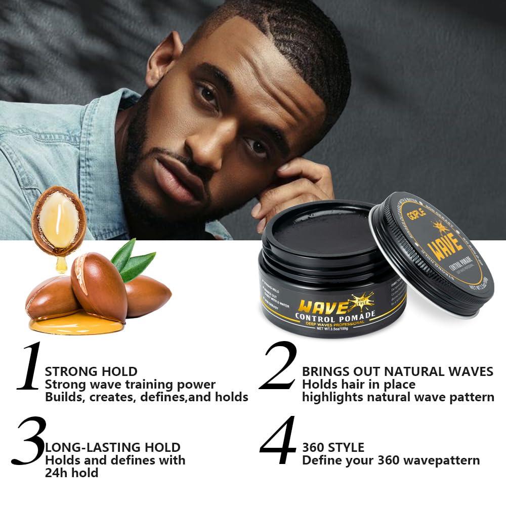 imageGoiple Waves Pomade360 Waves Wash Shampoo Wave Shampoo for Black Men 360 Wave Shampoo Hydration Shampoo Enhance Waves Shampoo Strenghtens Hair Promote Growth Wave Shampoo Setwhite