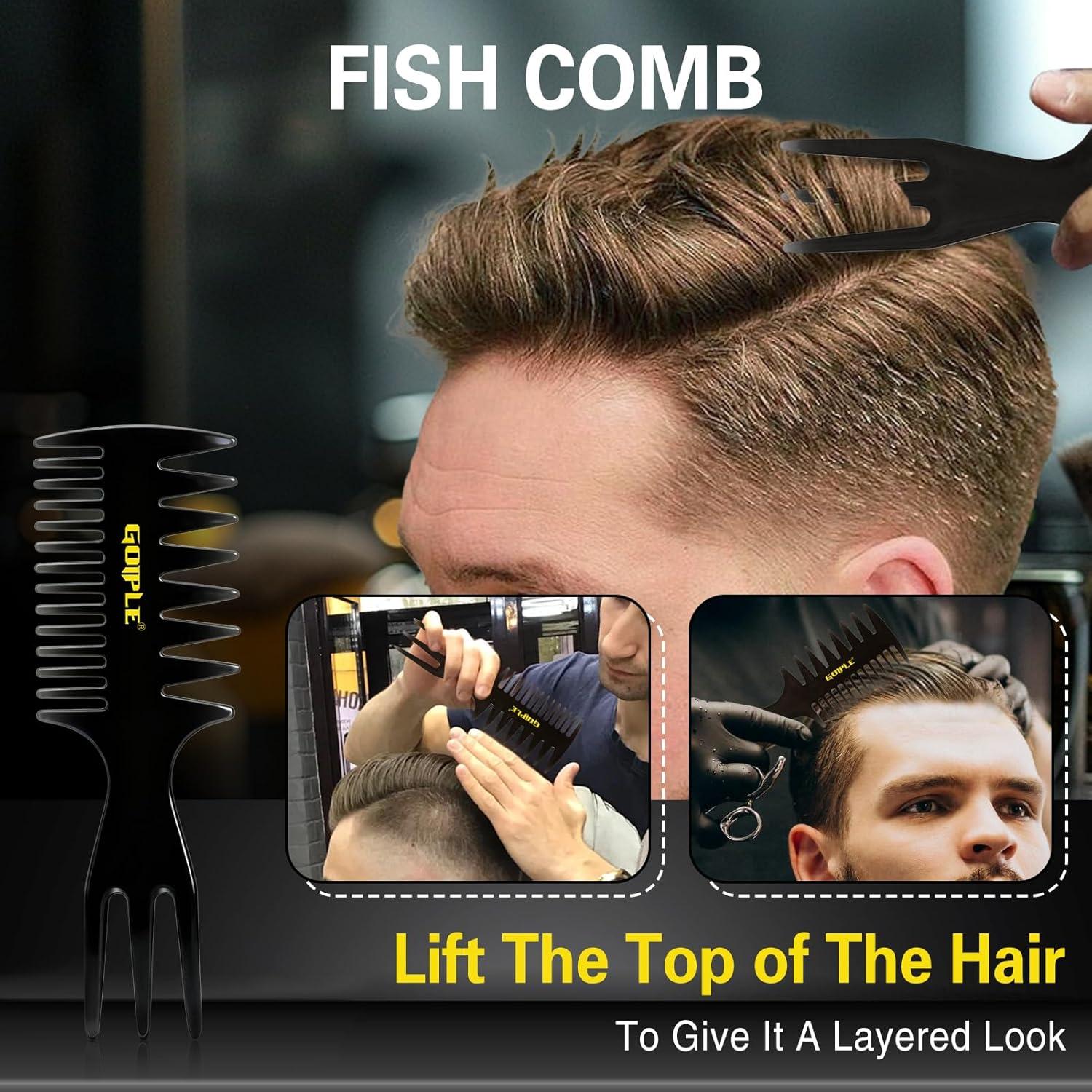 imageHair Styling Combs Set Wide Tooth Texture Comb For Men Barber Brush Comb Set Professional Barber Tools for All Types  Hair Styling Powder for Mens Natural Look Flexible Hold Matte Finish 8PCS