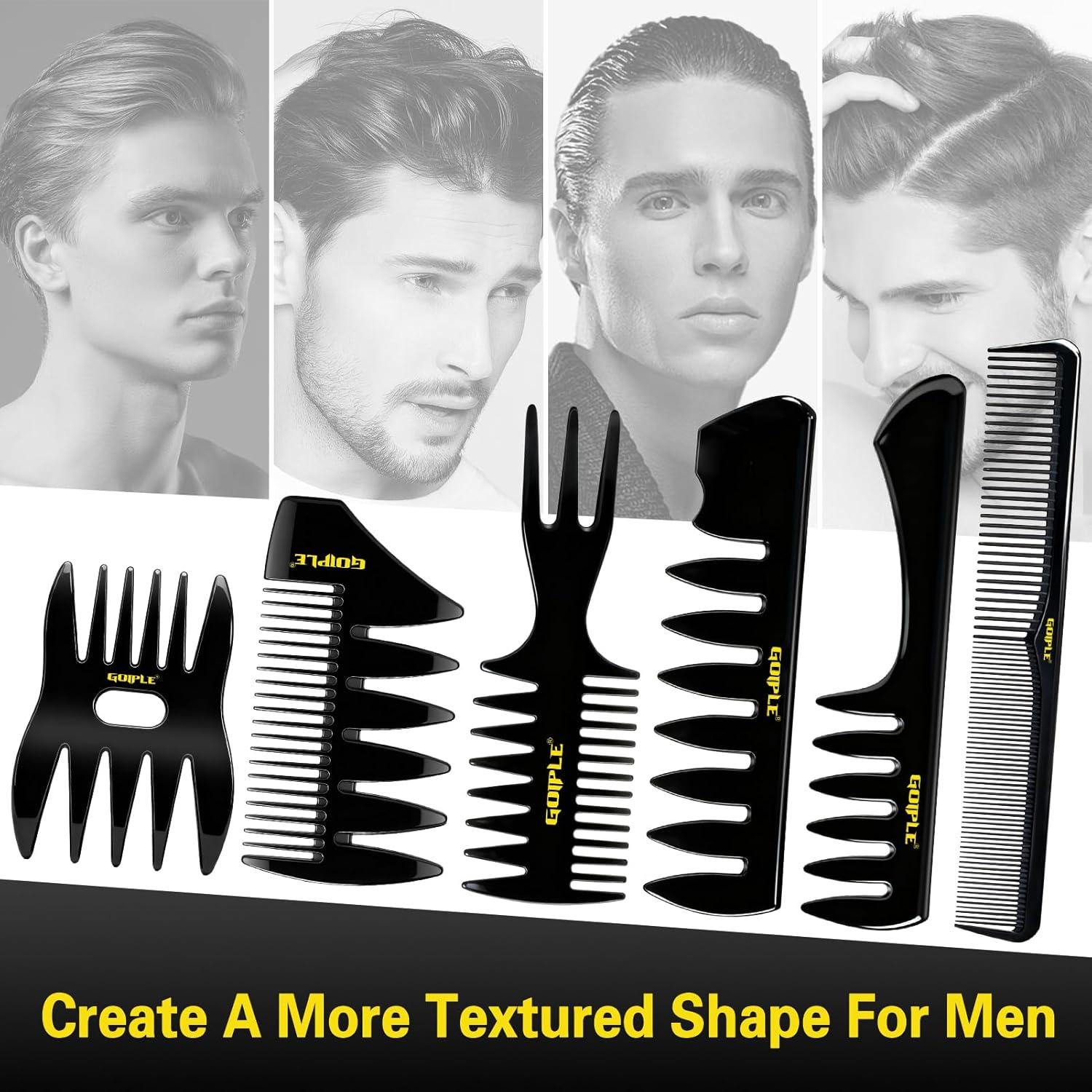 imageHair Styling Combs Set Wide Tooth Texture Comb For Men Barber Brush Comb Set Professional Barber Tools for All Types  Hair Styling Powder for Mens Natural Look Flexible Hold Matte Finish 8PCS