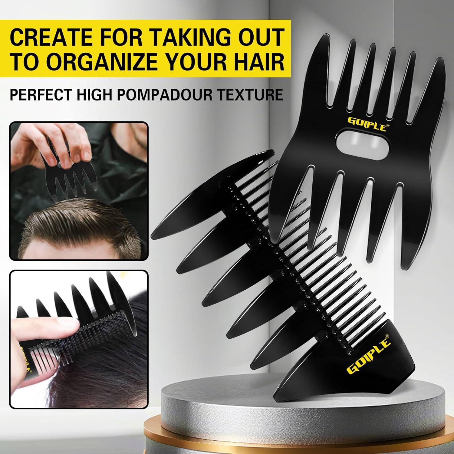 imageHair Styling Combs Set Wide Tooth Texture Comb For Men Barber Brush Comb Set Professional Barber Tools for All Types  Hair Styling Powder for Mens Natural Look Flexible Hold Matte Finish 8PCS