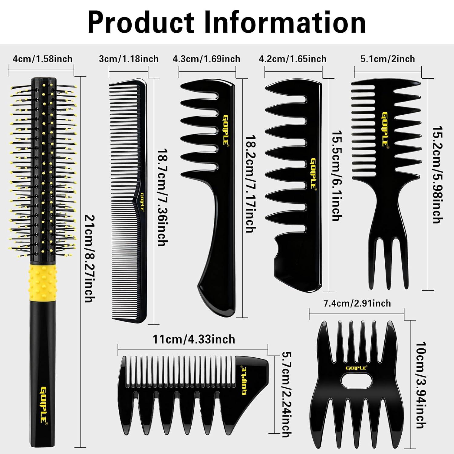 imageHair Styling Combs Set Wide Tooth Texture Comb For Men Barber Brush Comb Set Professional Barber Tools for All Types  Hair Styling Powder for Mens Natural Look Flexible Hold Matte Finish 8PCS
