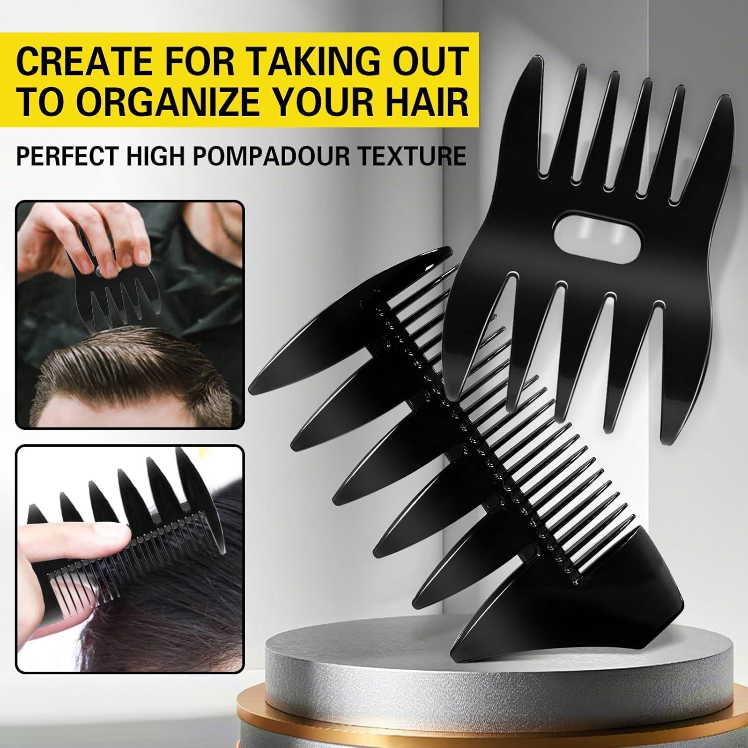 imageHair Styling Combs Set Wide Tooth Texture Comb For Men Hair Brushampamp Styling Comb Set Professional Barber Tools for All Hair Types Hair Styling Powder Natural Look for Mens Flexible Hold Matte Finish