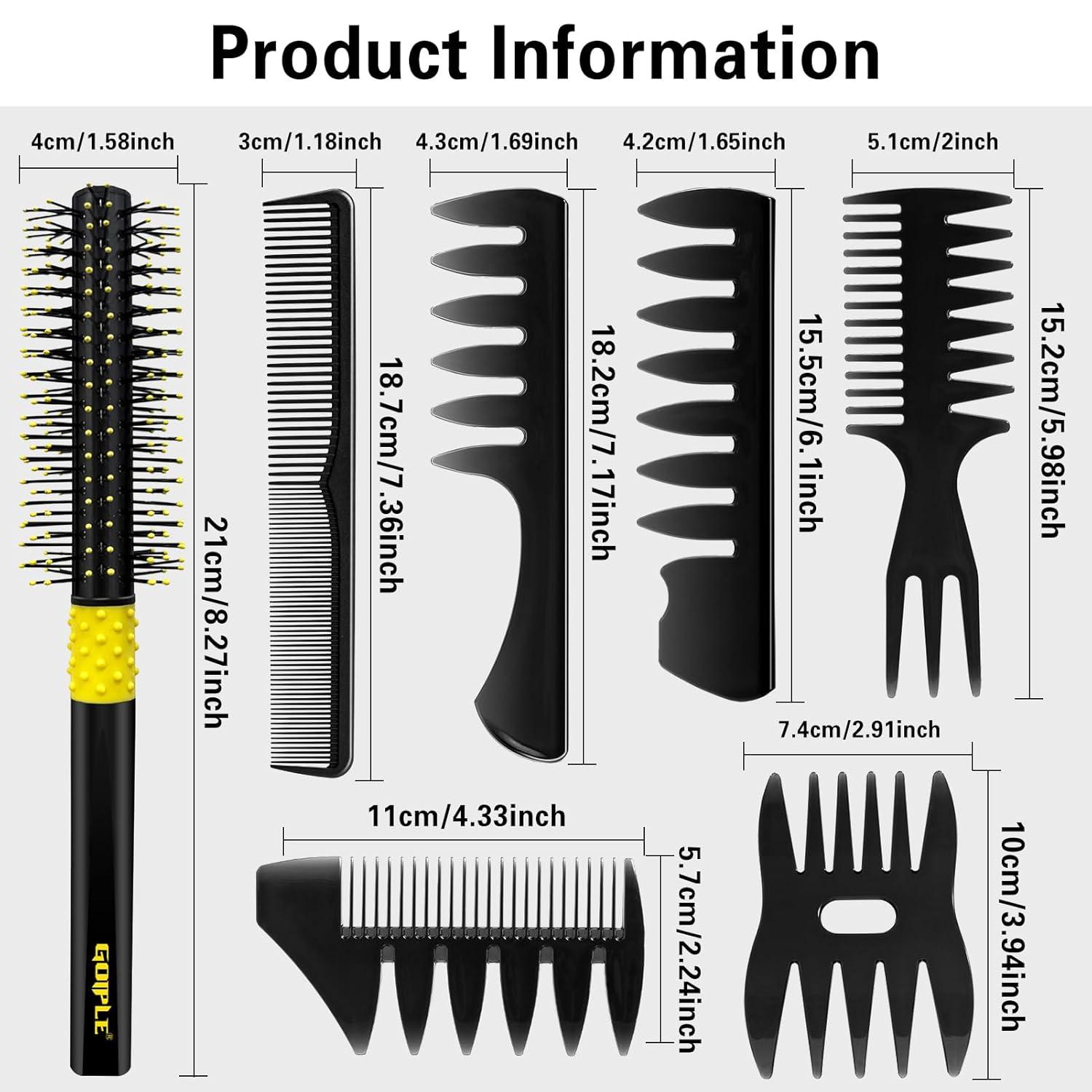 imageHair Styling Combs Set Wide Tooth Texture Comb For Men Hair Brushampamp Styling Comb Set Professional Barber Tools for All Hair Types Hair Styling Powder Natural Look for Mens Flexible Hold Matte Finish