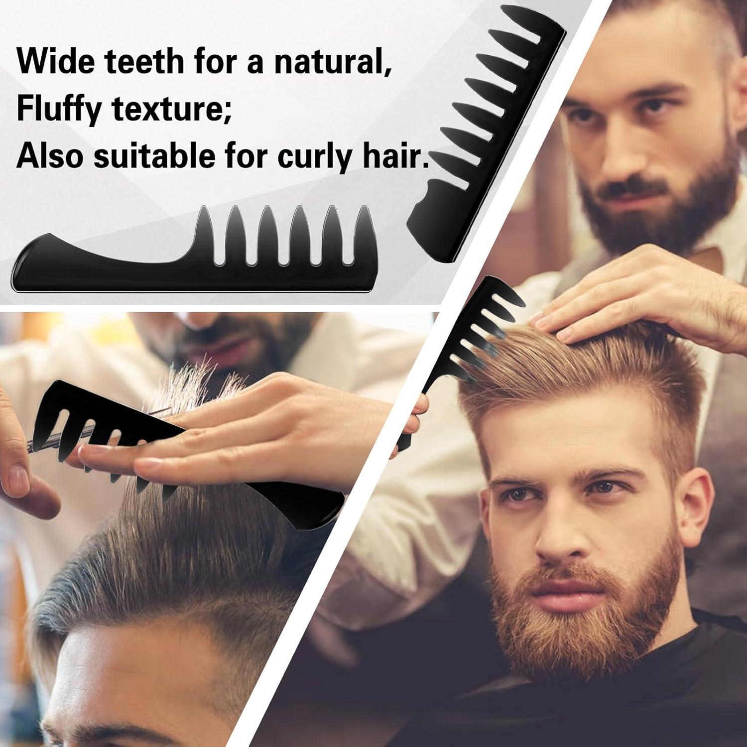 imageHair Styling Combs Set Wide Tooth Texture Comb For Men Hair Brushampamp Styling Comb Set Professional Barber Tools for All Hair Types Hair Styling Powder Natural Look for Mens Flexible Hold Matte Finish