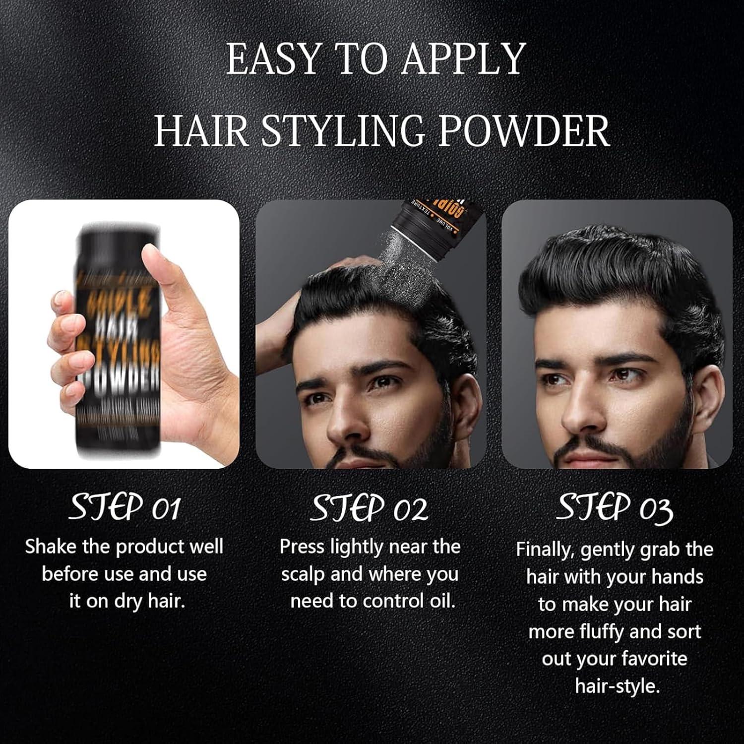 imageHair Styling Powder 105oz Natural Look Styling for Men Volumizing ampamp Texturizing Powder Flexible Hold Easy to Apply Texture with No OilGreasyResidue 3pcshair powder3pcs