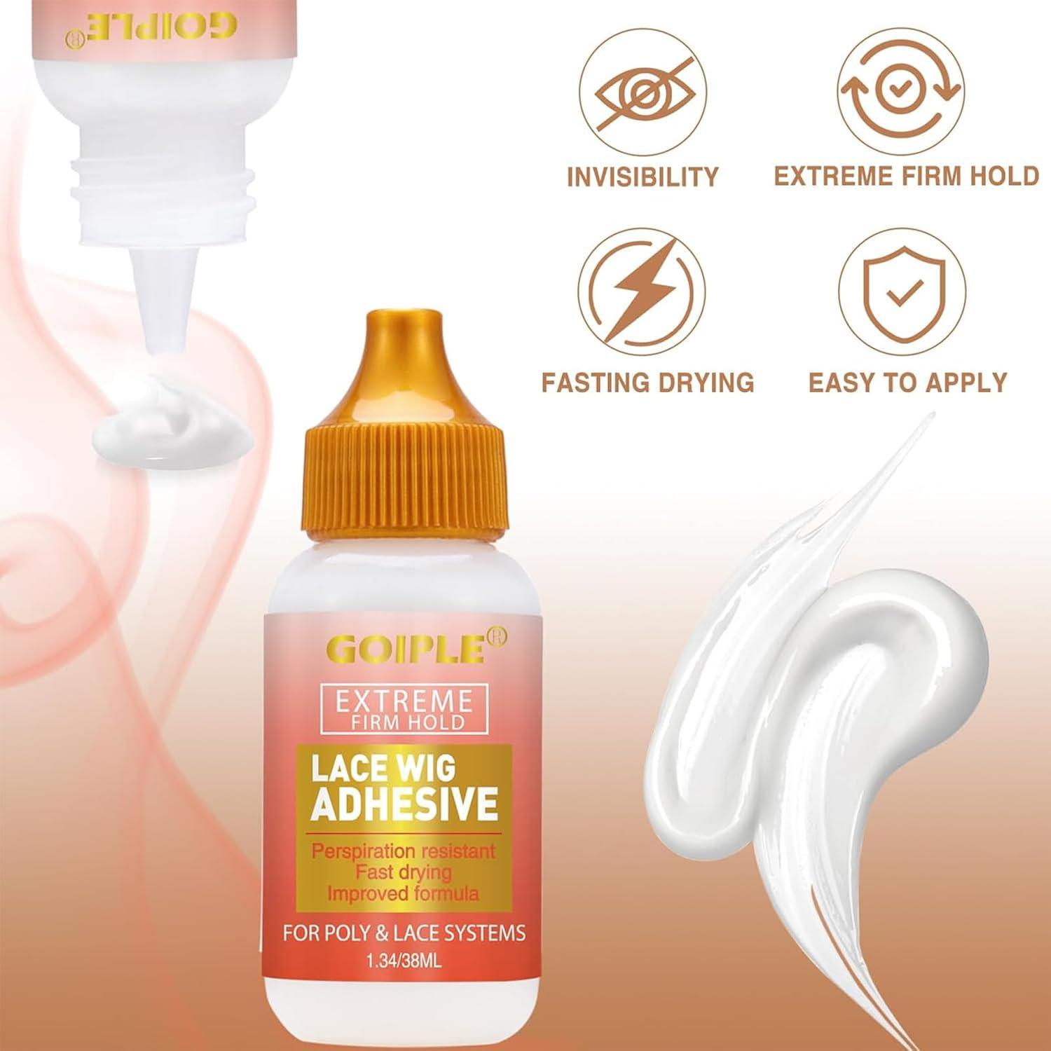 imageLace Tint Mousse Wig Milk Spray for Synthetic Hair Leavein Conditioner Spray Conditioner Detangler Moisturizer Wig Glue for Lace Front Wigs Strong Hold Hair Adhesive Wigs Accessory Essentials KitDark brown16pcs