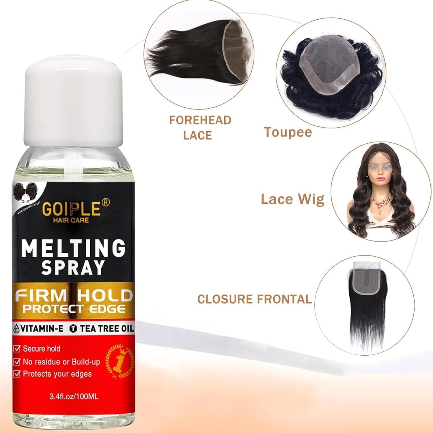 imageLace Tint Mousse Wig Milk Spray for Synthetic Hair Leavein Conditioner Spray Conditioner Detangler Moisturizer Wig Glue for Lace Front Wigs Strong Hold Hair Adhesive Wigs Accessory Essentials KitDark brown16pcs
