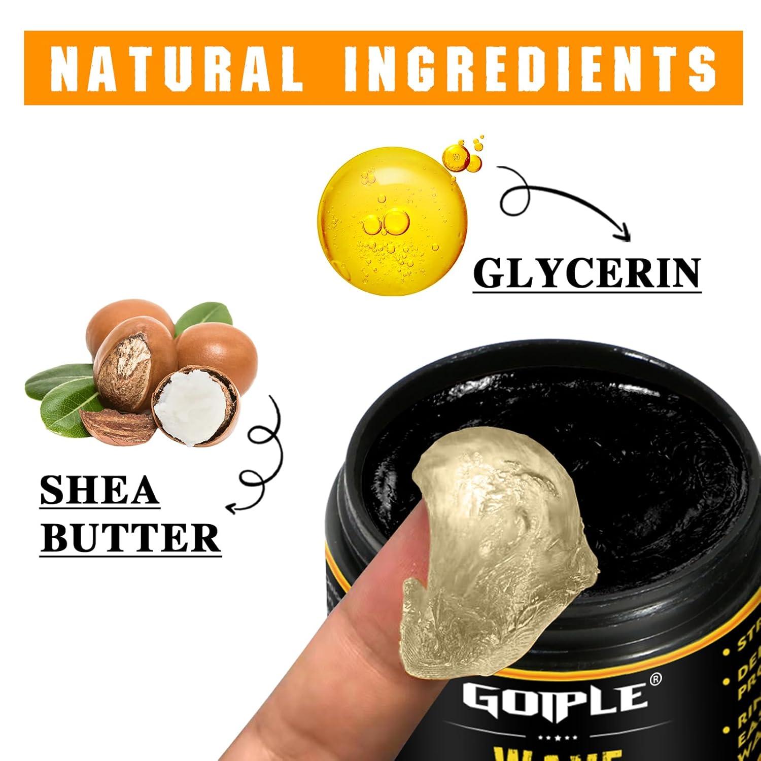 imageNatural Wave Pomade for Men Strong Hold Easy Wash 360 Wave Training Hair Cream Waves Grease for Men Promotes Layered Waves Moisture Control and Silky Shine with Rosemary Oil for Hair Growt Setwave pomaderosemary oil5pcs