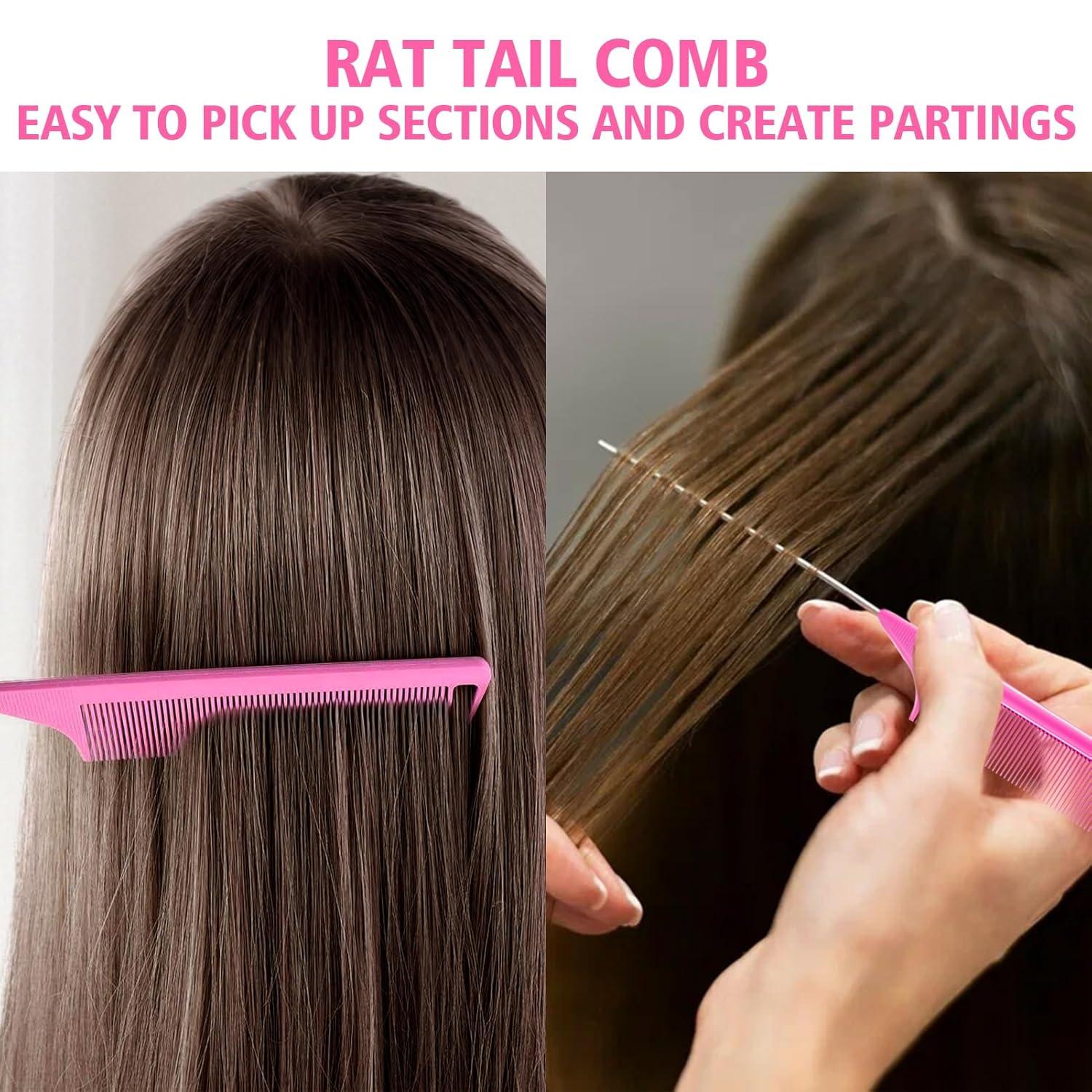 imageSlick Back Hair Brush ampamp Wax Stick Set for Slick Back Hair Teasing Boar Bristle Hair Brush for Sleek Control Flyaways ampamp Baby Hairs Wax Stick for Women Sectioning ampamp Smoothing Ponytail BunPink