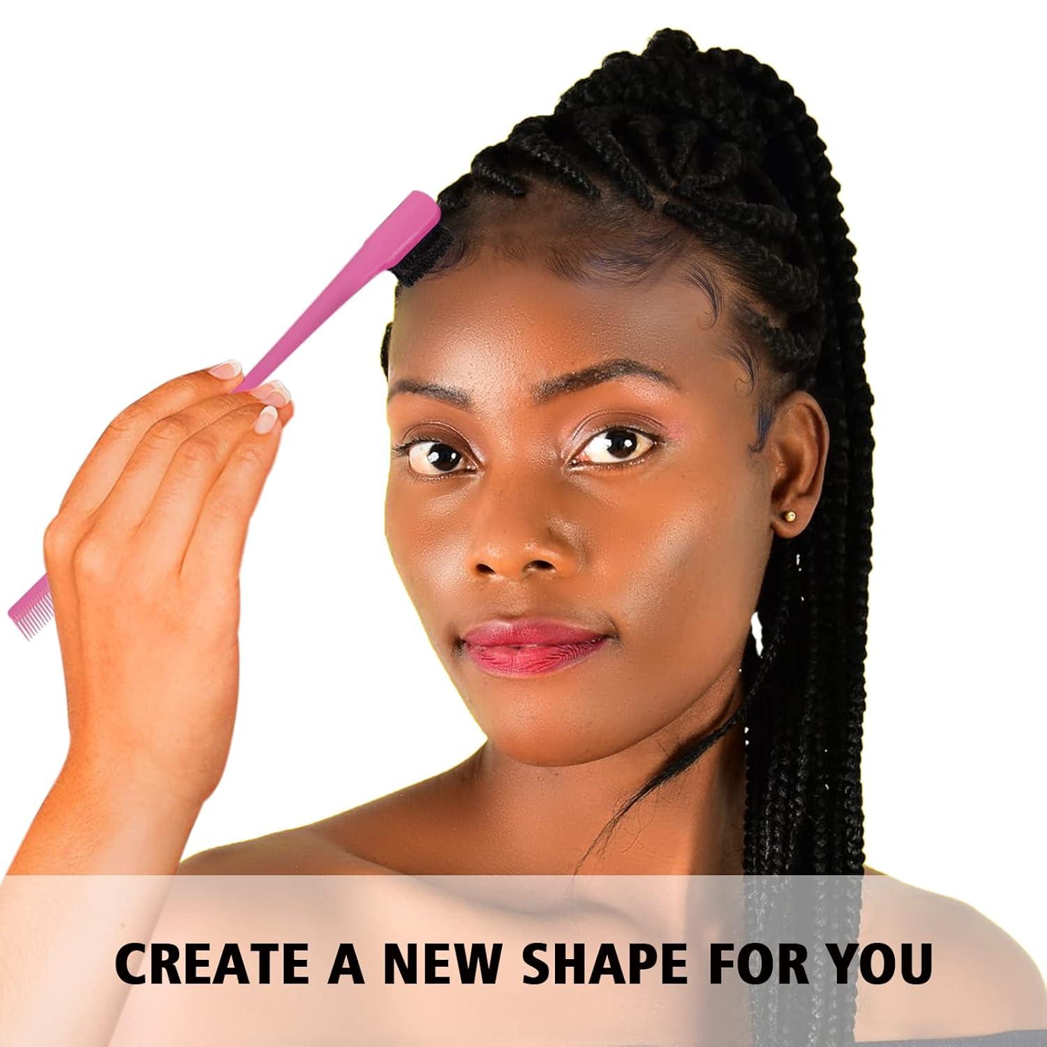 imageSlick Back Hair Brush ampamp Wax Stick Set for Slick Back Hair Teasing Boar Bristle Hair Brush for Sleek Control Flyaways ampamp Baby Hairs Wax Stick for Women Sectioning ampamp Smoothing Ponytail BunPink Comb Set12pcs