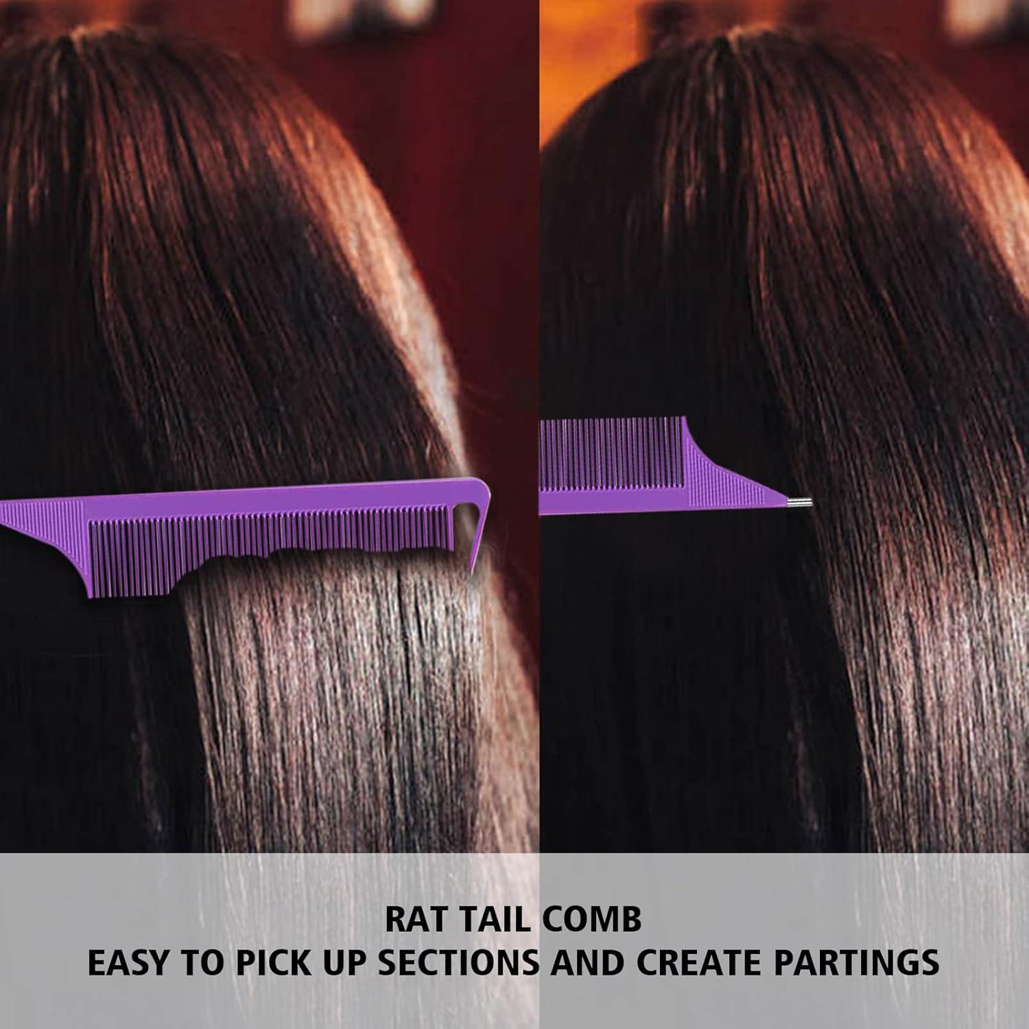 imageSlick Back Hair Brush ampamp Wax Stick Set for Slick Back Hair Teasing Boar Bristle Hair Brush for Sleek Control Flyaways ampamp Baby Hairs Wax Stick for Women Sectioning ampamp Smoothing Ponytail BunPurple