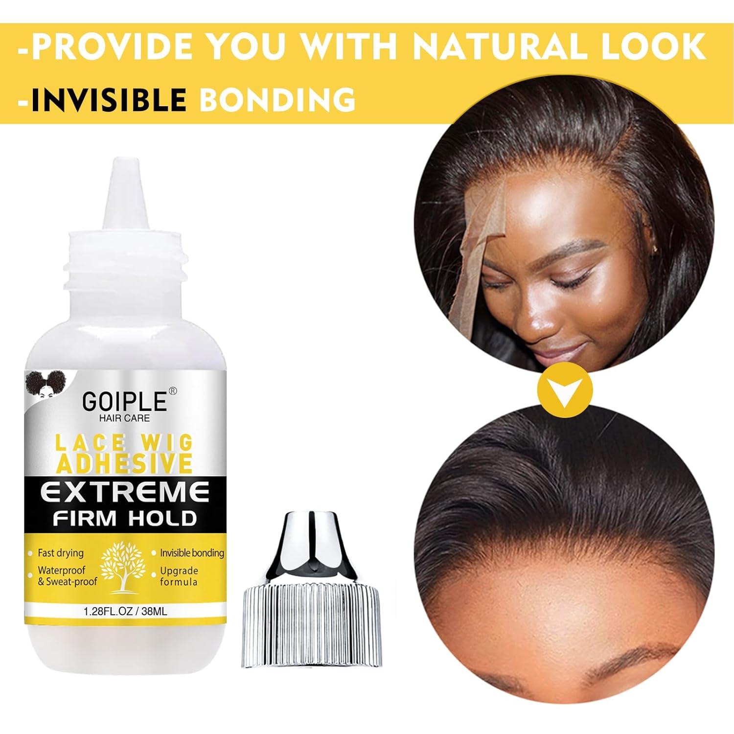 imageWig Accessory Essentials Kit Lace Front Wig Glue Wig Adhesive Extension Spray for Extend Boding Time of Lace Glue Natural and Gentle Formula Lace ampamp Skin Nutrition Spray Extend Duration of Adhesivelace glue applicator 4pcs