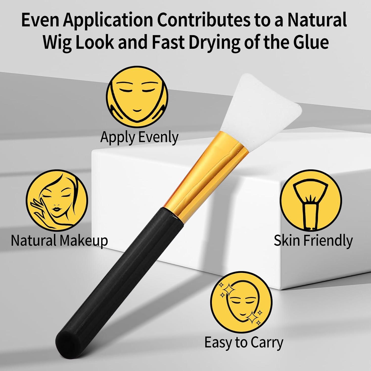 imageWig Accessory Essentials Kit Lace Front Wig Glue Wig Adhesive Extension Spray for Extend Boding Time of Lace Glue Natural and Gentle Formula Lace ampamp Skin Nutrition Spray Extend Duration of Adhesivelace glue applicator 4pcs