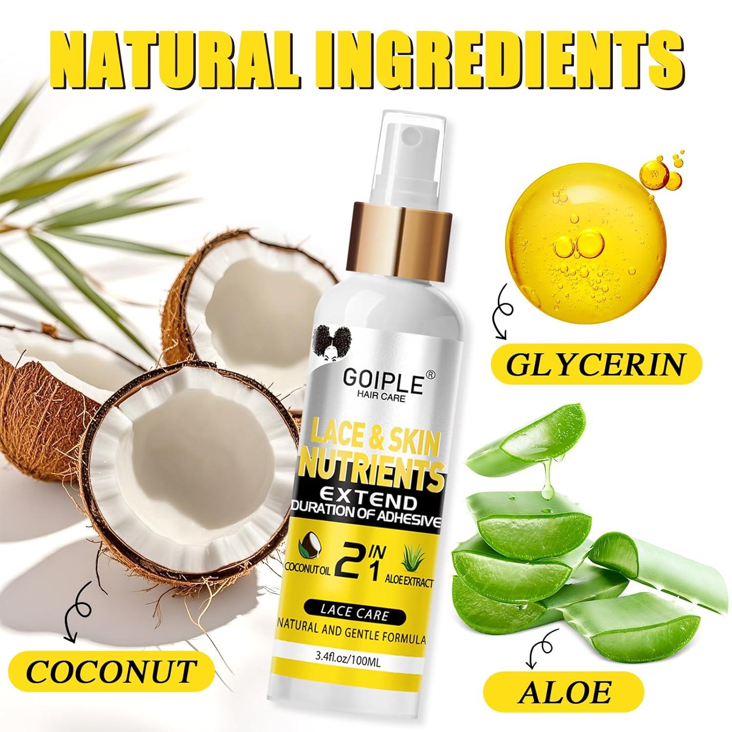 imageWig Accessory Essentials Kit Lace Front Wig Glue Wig Adhesive Extension Spray for Extend Boding Time of Lace Glue Natural and Gentle Formula Lace ampamp Skin Nutrition Spray Extend Duration of Adhesivelace glue12pcs