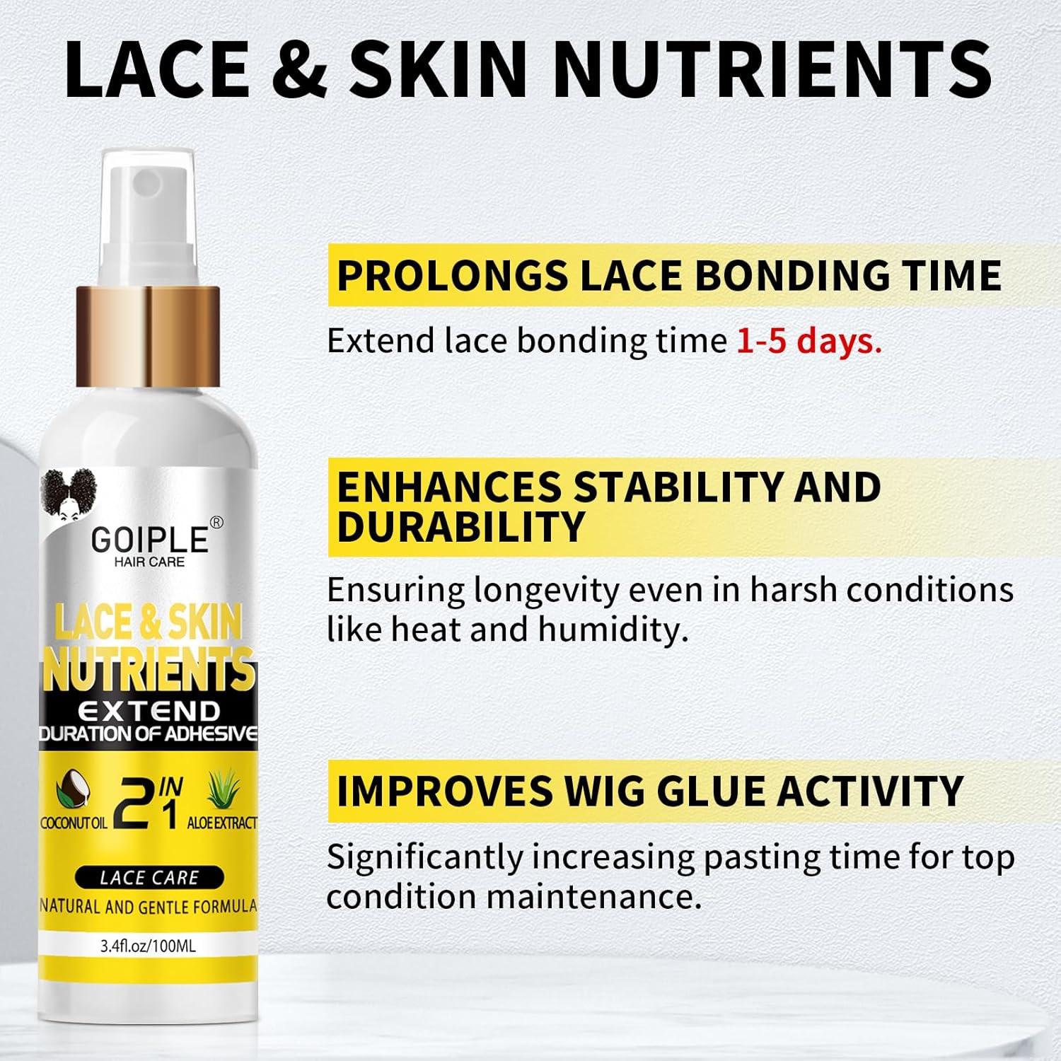 imageWig Accessory Essentials Kit Lace Front Wig Glue Wig Adhesive Extension Spray for Extend Boding Time of Lace Glue Natural and Gentle Formula Lace ampamp Skin Nutrition Spray Extend Duration of Adhesivelace glue12pcs