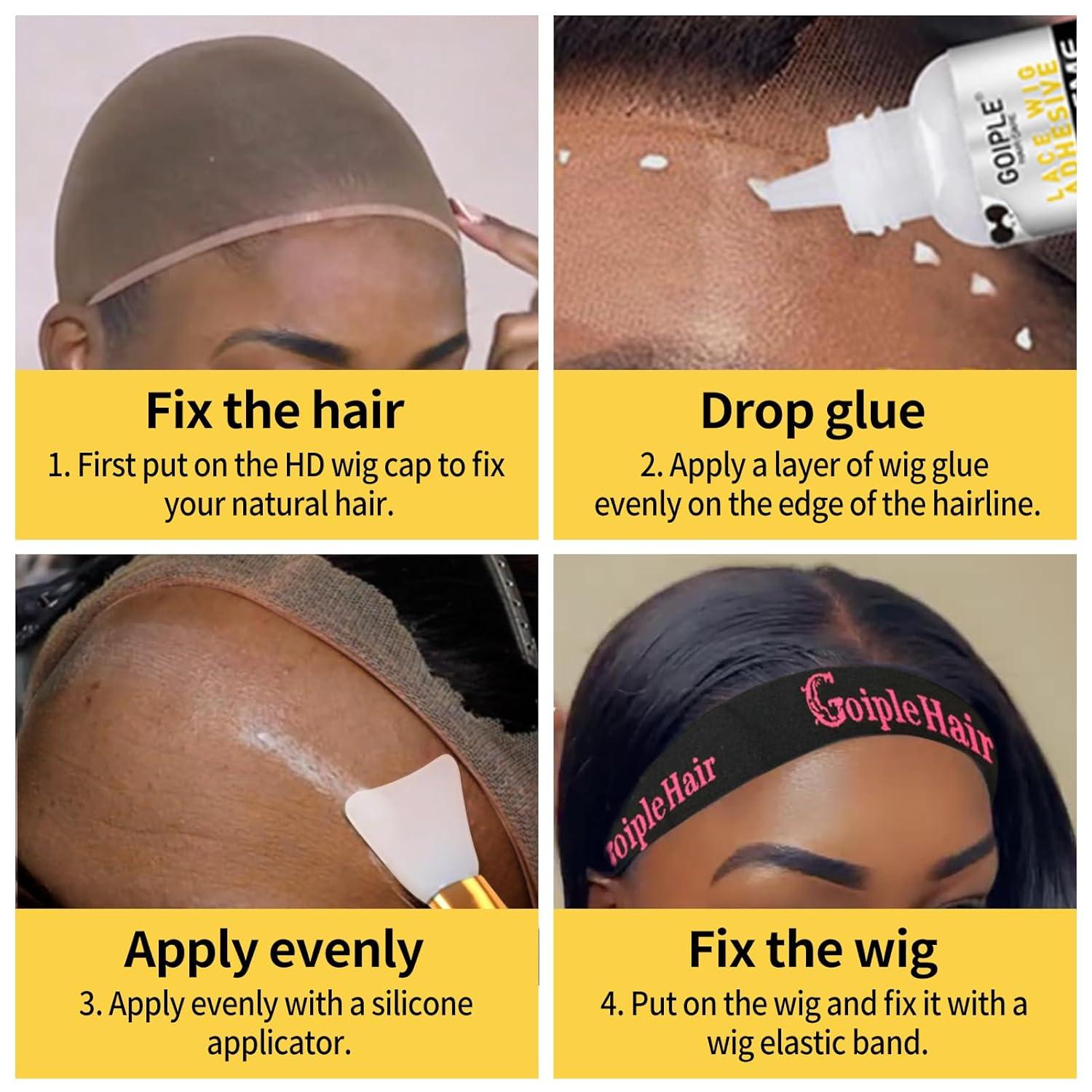 imageWig Accessory Essentials Kit Lace Front Wig Glue Wig Adhesive Extension Spray for Extend Boding Time of Lace Glue Natural and Gentle Formula Lace ampamp Skin Nutrition Spray Extend Duration of Adhesivelace glue applicator 8pcs