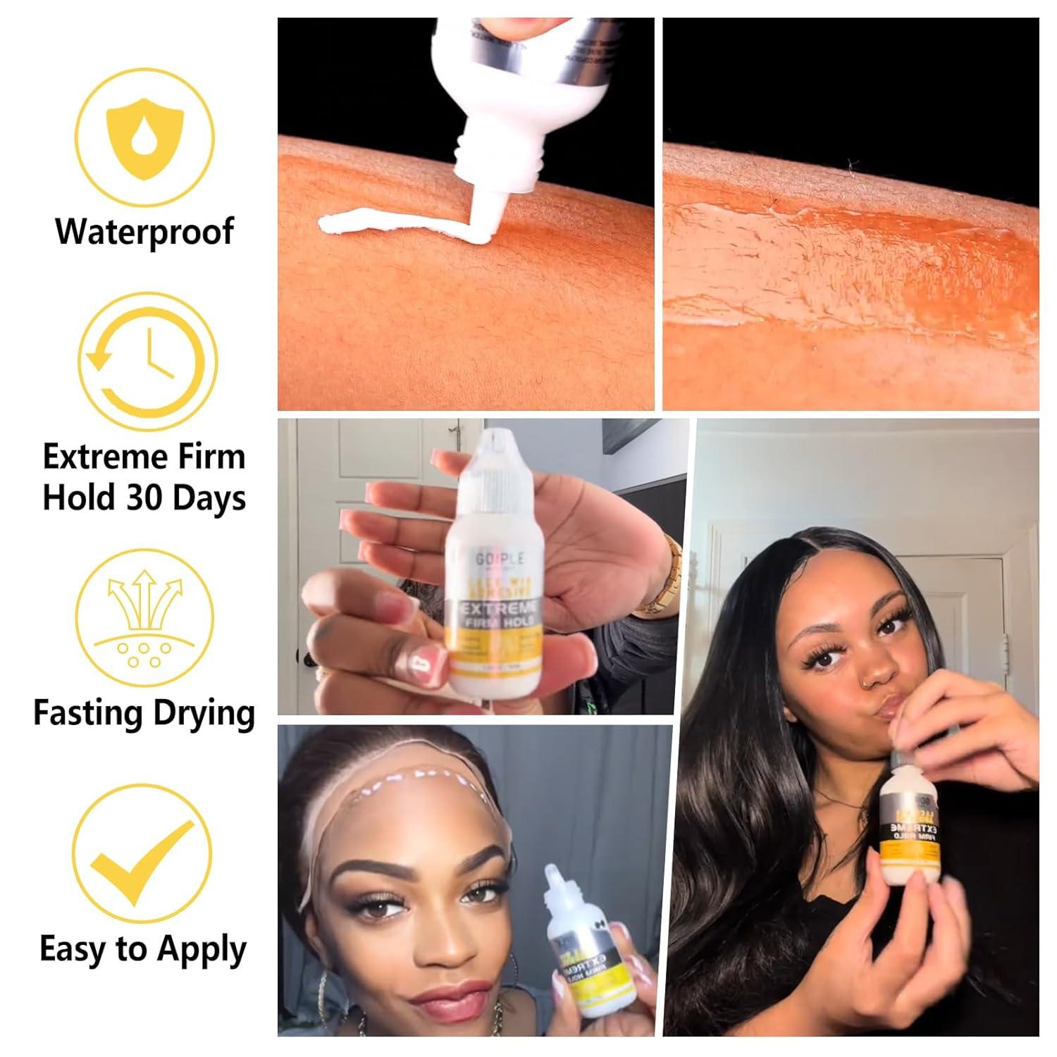 imageWig Accessory Essentials Kit Lace Front Wig Glue Wig Adhesive Extension Spray for Extend Boding Time of Lace Glue Natural and Gentle Formula Lace ampamp Skin Nutrition Spray Extend Duration of Adhesivelace glue applicator 8pcs