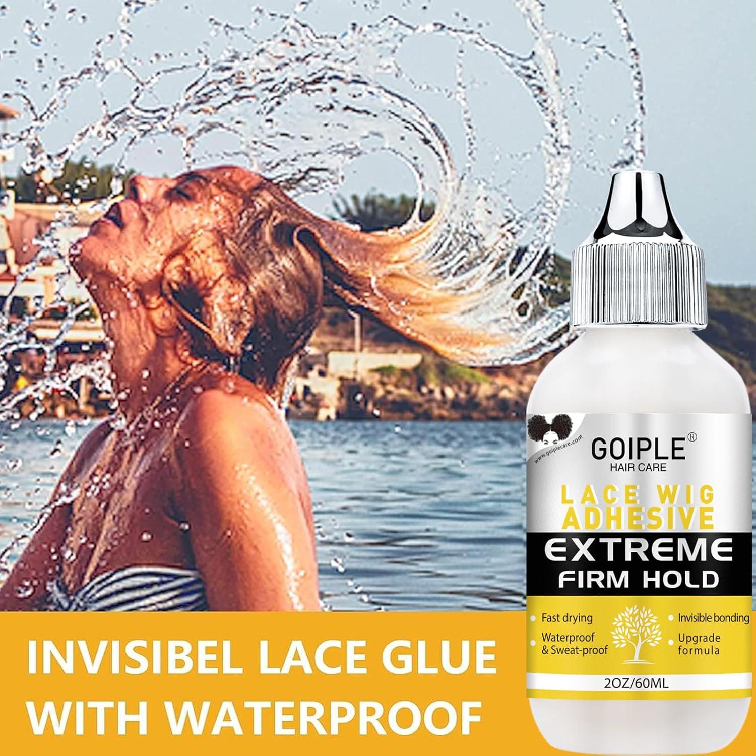 imageWig Glue for Lace Front Wigs Lace Adhsive for Hair Wigs Strong Hold Transparent Lace Adhesive HD Wig Cap for Hair Wigs Replacement Wig Glue for Lace Front Wigs No Residue No Flake Remover Hair Combwig glue2 oz1pc