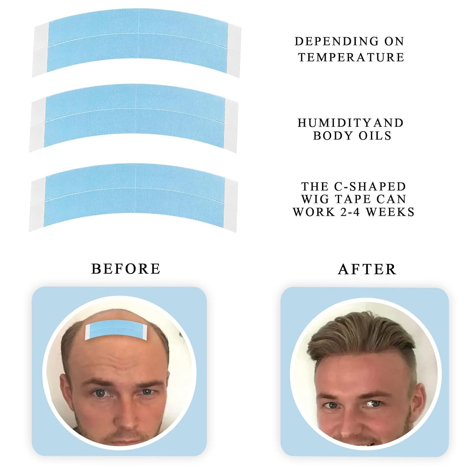 imageWig Tape for Lace Wigs Doublesided Waterproof Lace Tape Adhsive Strips for Lace Front Wig Toupee Hairpiece Tape in Extension Remover Hair Glue Remover Fast Acting Hair Extensions Remover SetBlue40pcs