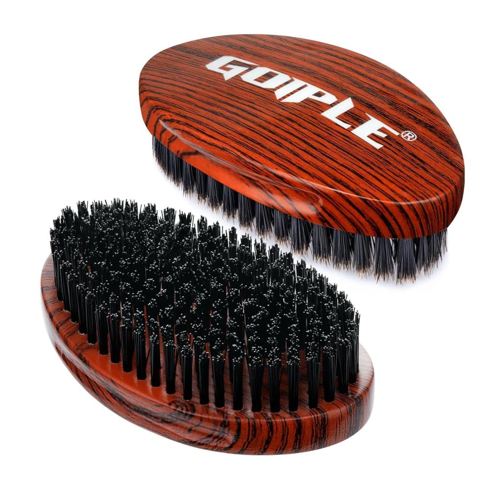 image360 Curved Wave Brush For Men ampamp Beard  Hard Palm Wave Hair Brushes Wave Styler Great for Wolfing  360 Wolfin Pro Nylon Hard Bristle Brush for Barbers ampamp Daily Use Idea for Black Hair Red