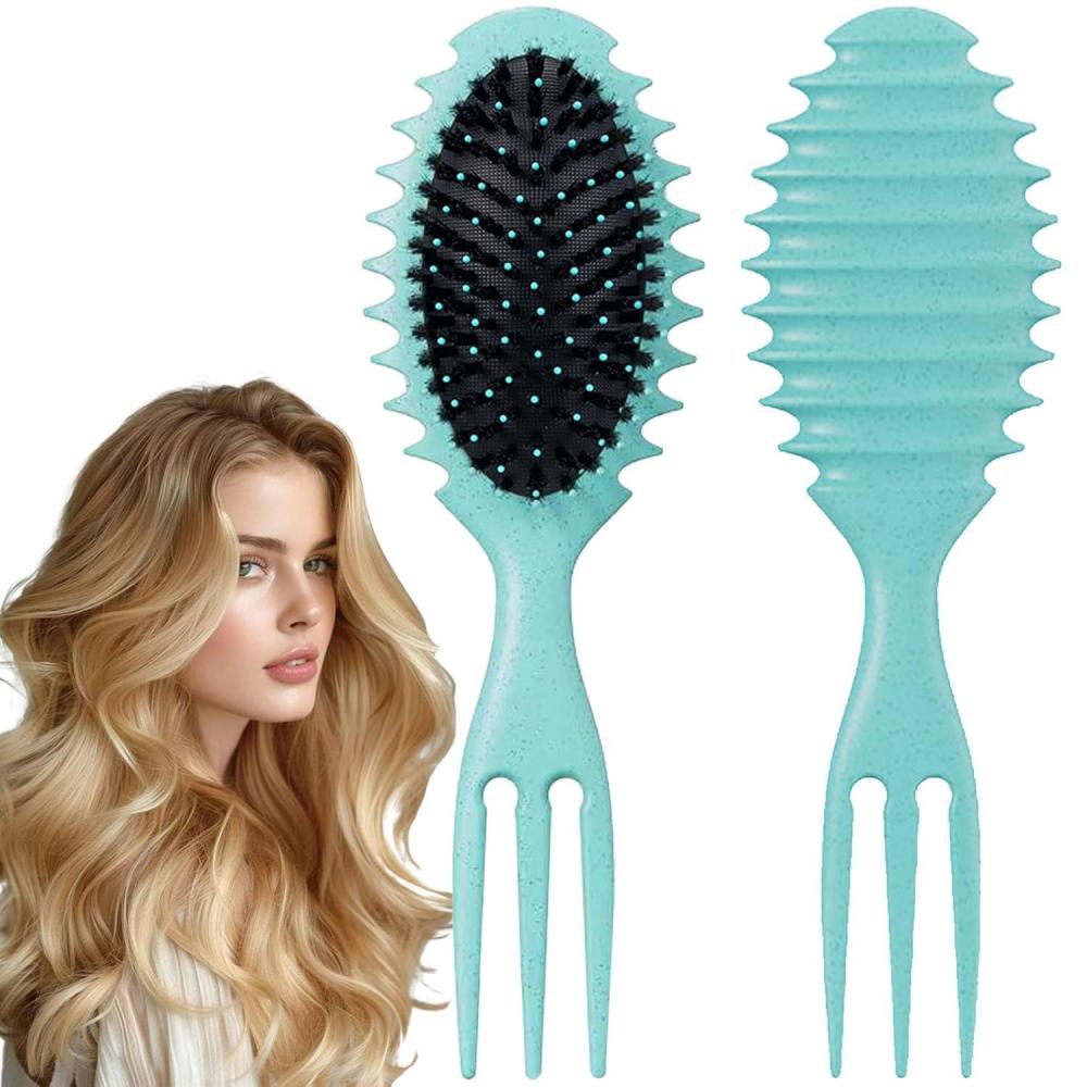 image8 Pieces Hair Styling Comb Set Teasing Rat Tail Brush for EdgeampampBack Brushing Combing Slicking Hair for Women Edge Brush Double Sided Edge Comb for All Hair Stylesedge control brush8pcscurl brushgreen1pc