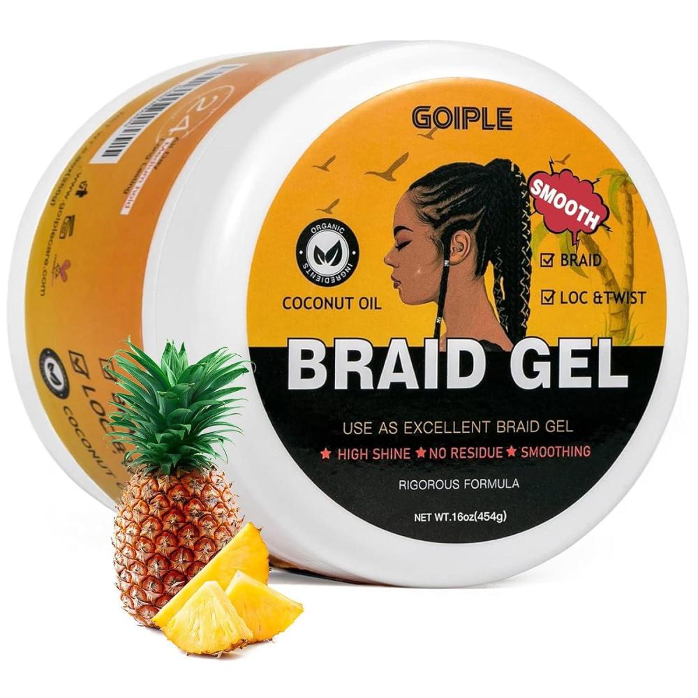 imageBraid ampamp Loc Gel Good for Twist Locs Braids Edge No Flake Extra Hold High Shine Braiding Gel ampamp Edge Control Long Lasting for Locks Cornrows Smooths ampamp Tames Frizz 88oz Tea Treebraid gel16oz