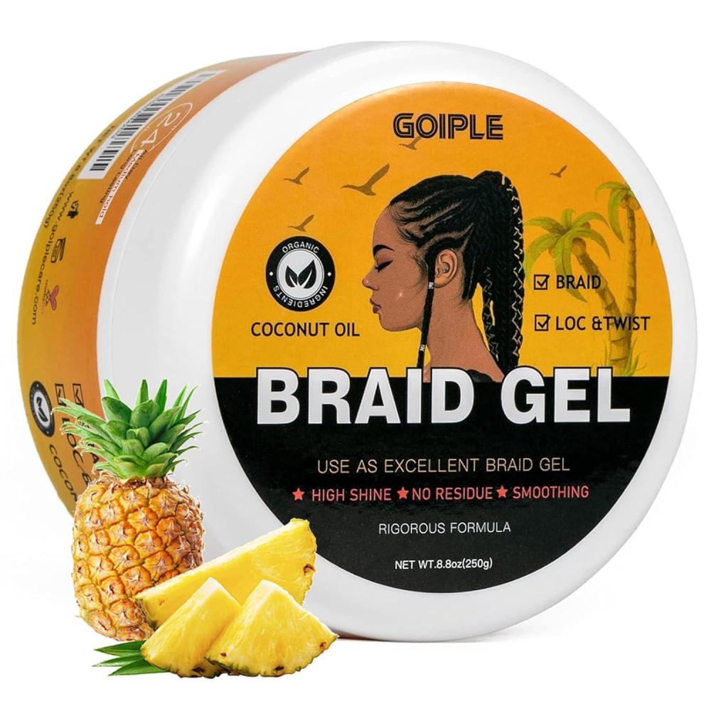 imageBraid ampamp Loc Gel Good for Twist Locs Braids Edge No Flake Extra Hold High Shine Braiding Gel ampamp Edge Control Long Lasting for Locks Cornrows Smooths ampamp Tames Frizz 88oz Tea Treebraid gel88oz