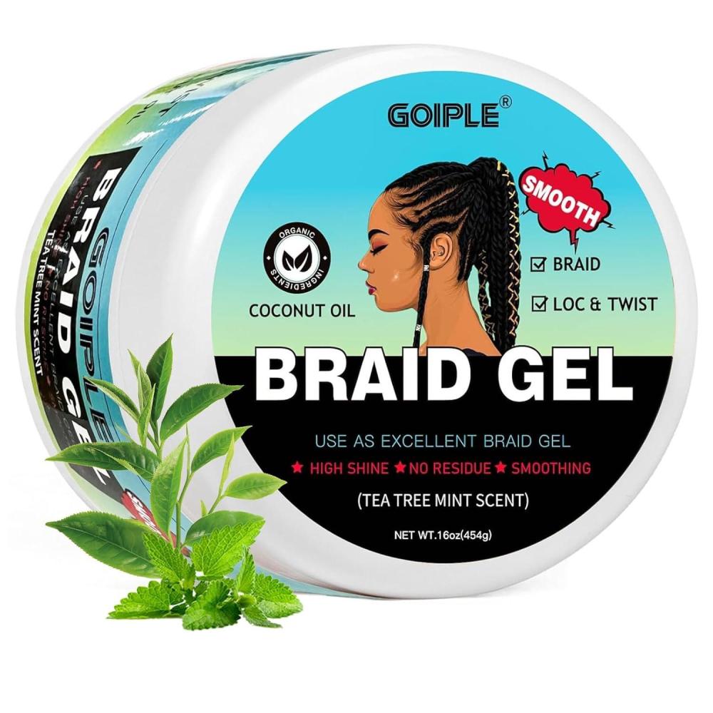 imageBraid ampamp Loc Gel Good for Twist Locs Braids Edge No Flake Extra Hold High Shine Braiding Gel ampamp Edge Control Long Lasting for Locks Cornrows Smooths ampamp Tames Frizz 88oz Tea Treebraid gel16oz Tea Tree