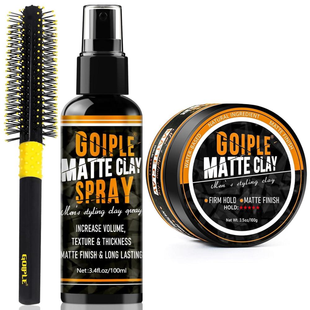imageGoiple Matte Clay Hair Texturizing ampamp Volumizing Spray Mens Hair Product Clay Texture Spray Lightweight Paste Pomade Incease Volume Leaves Hair Soft ampamp Manageable Matte Finish ampamp LongLasting 34fl oz