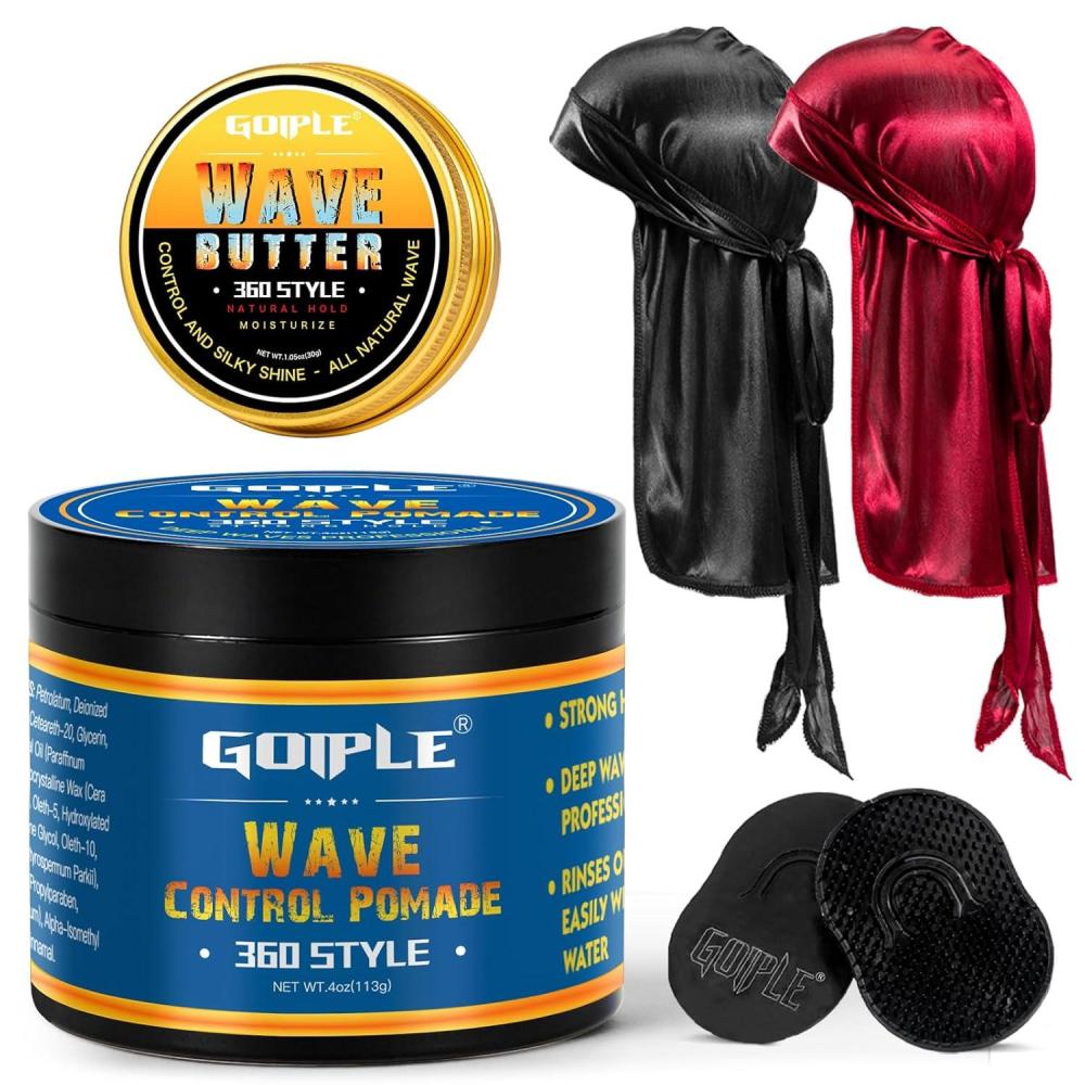 imageWave Pomade 360 Greasy Pomade Wave Styler Brush Great for Wolfing Boar Bristle Beard ampamp Wave Brush for Barbers ampamp Daily Use Styling Set for Men 360 Easy Wash 360 Wave Training Hair Cream067 Ounce Pack of 6