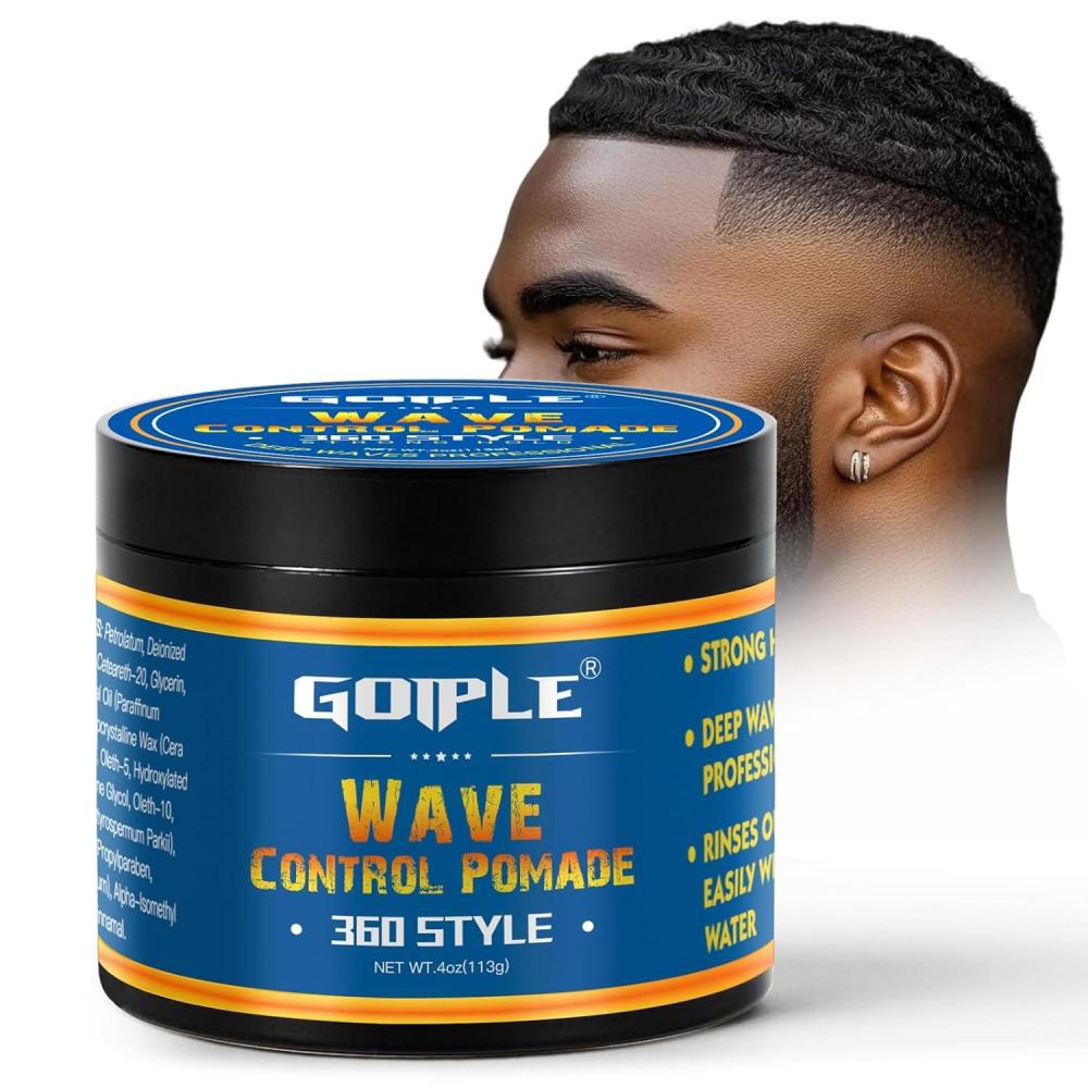 imageWave Pomade 360 Greasy Pomade Wave Styler Brush Great for Wolfing Boar Bristle Beard ampamp Wave Brush for Barbers ampamp Daily Use Styling Set for Men 360 Easy Wash 360 Wave Training Hair Cream4 Ounce Pack of 1