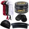 imageWave Pomade for Men Strong Hold Easy Wash 360 Wave Training Hair Cream Waves Grease for Men Promotes Layered Waves Moisture Control and Silky Shine Pomade Brushe Silky Durag Cap Set