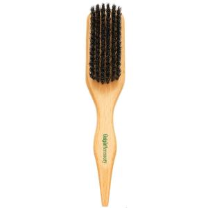 Boar Bristle Slick Back Hair Brush for Sleek Ponytail Bun & Smoothing Baby Hairs & Flyaways – Soft Boar Brush Hair Comb for Women & Men – Teasing Hairbrush with Wide Rat Tail for Sectioning & Parting